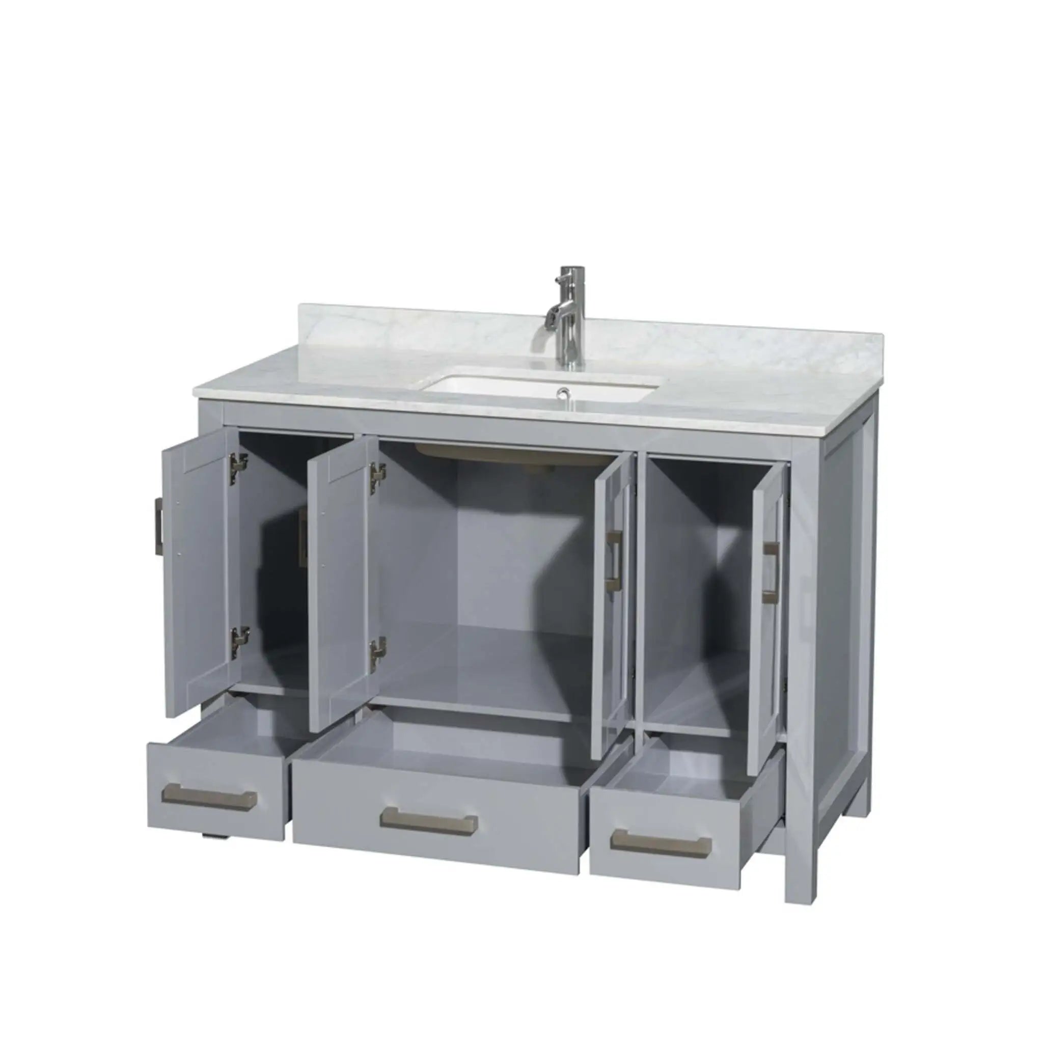 48" Sheffield Single Bathroom Vanity in Gray with Brushed Chrome Trim by Wyndham