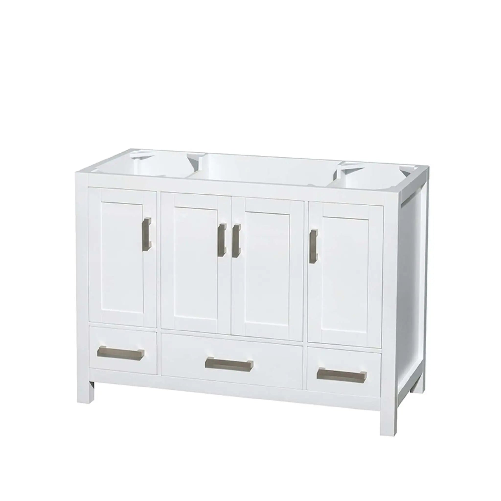 48" Sheffield Single Bathroom Vanity in White with Brushed Chrome Trim by Wyndham