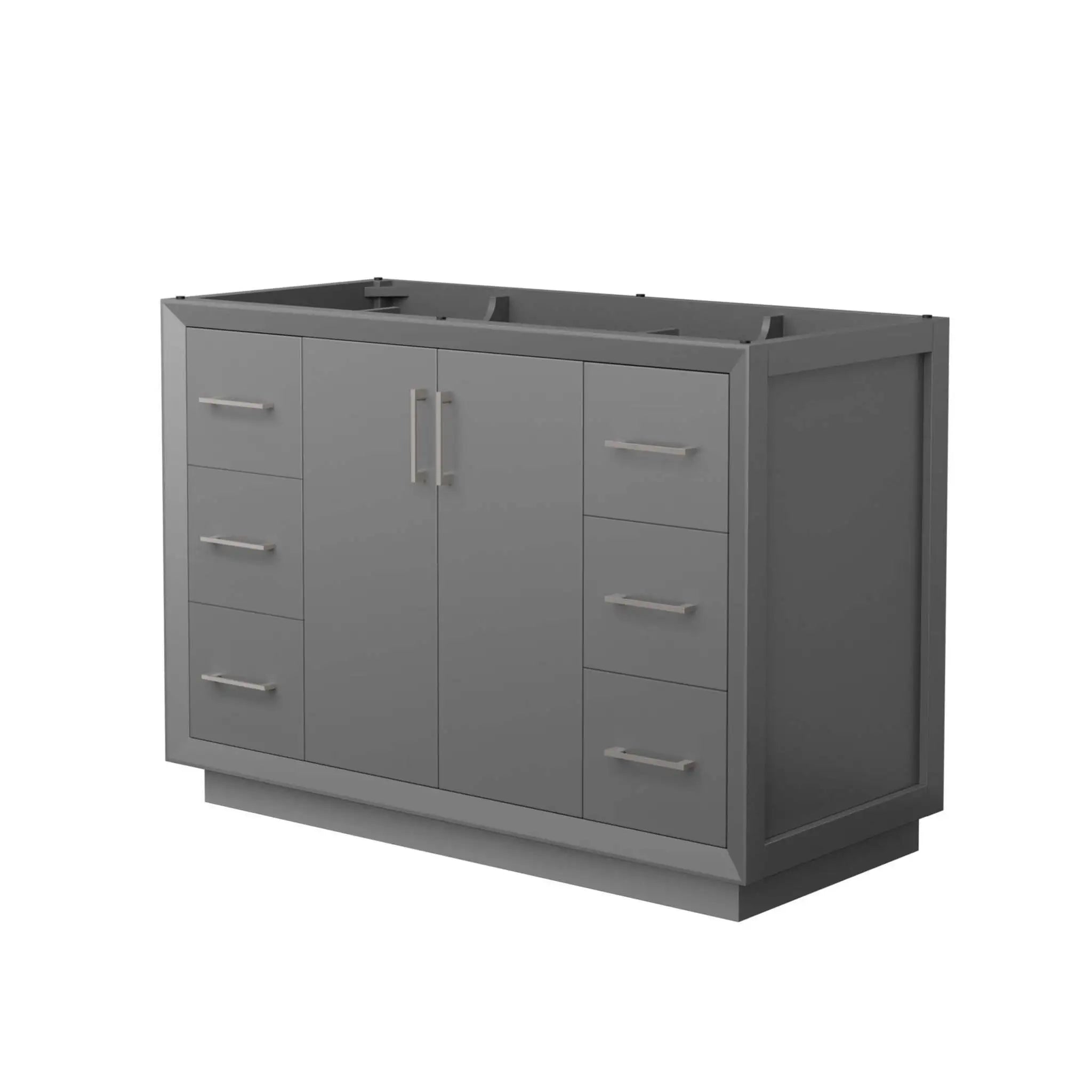48" Strada Single Bathroom Vanity in Dark Gray with Brushed Nickel Trim by Wyndham