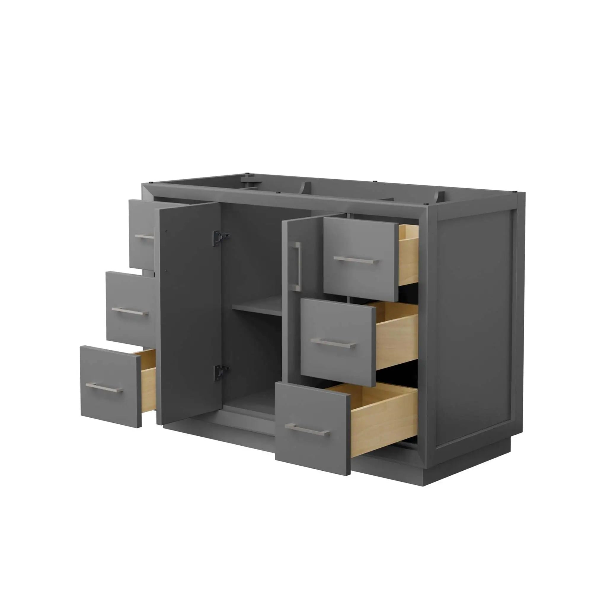 48" Strada Single Bathroom Vanity in Dark Gray with Brushed Nickel Trim by Wyndham