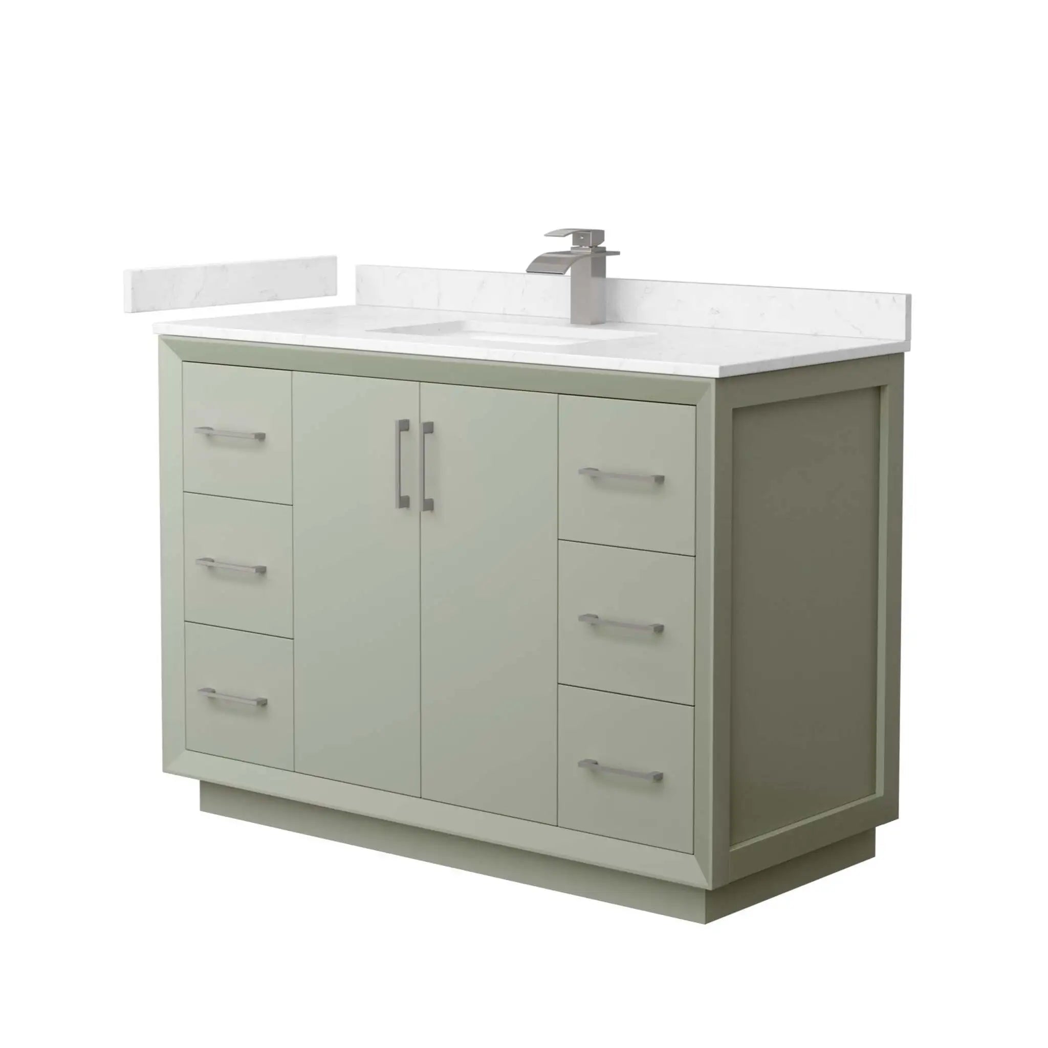 48" Strada Single Bathroom Vanity in Light Green with Brushed Nickel Trim by Wyndham