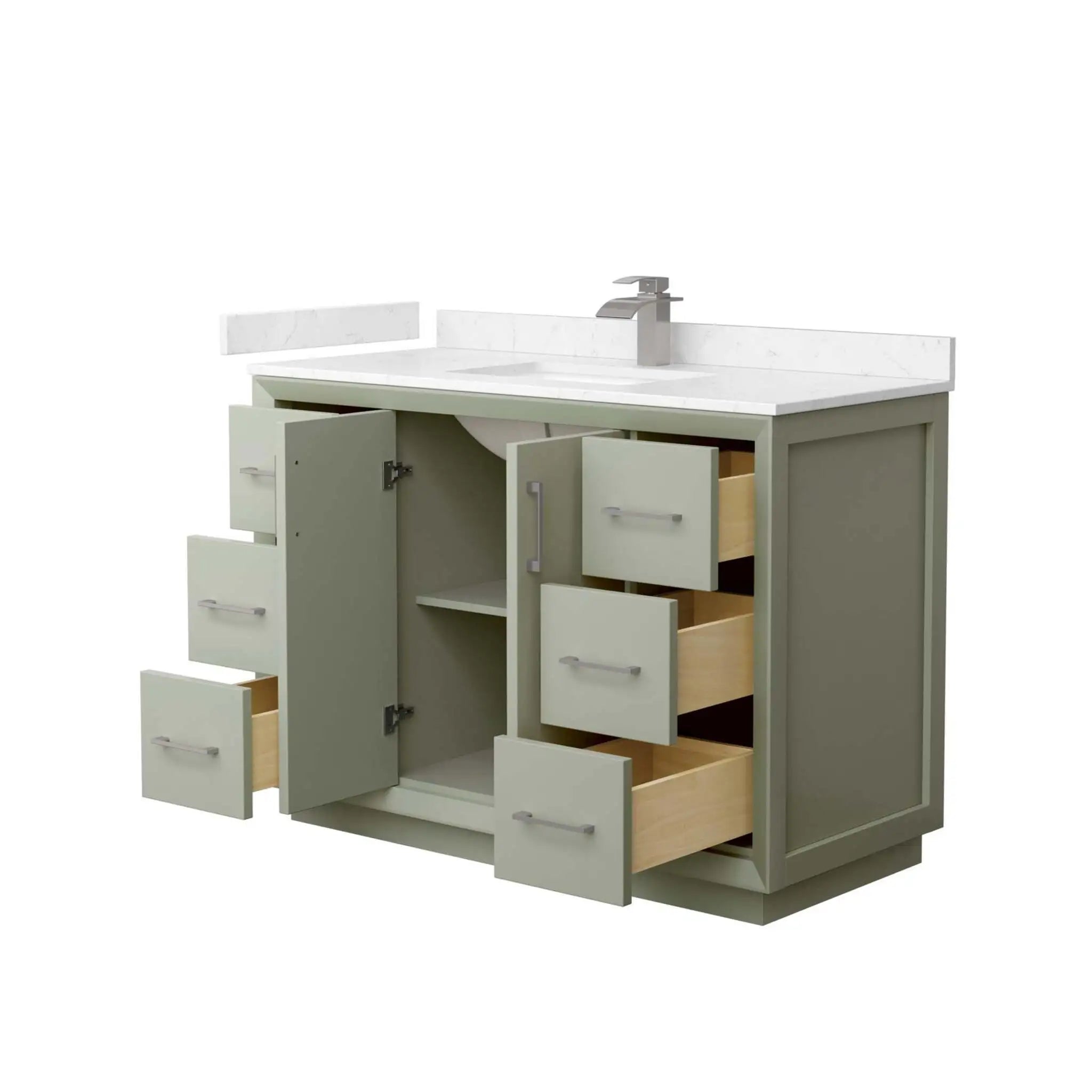 48" Strada Single Bathroom Vanity in Light Green with Brushed Nickel Trim by Wyndham