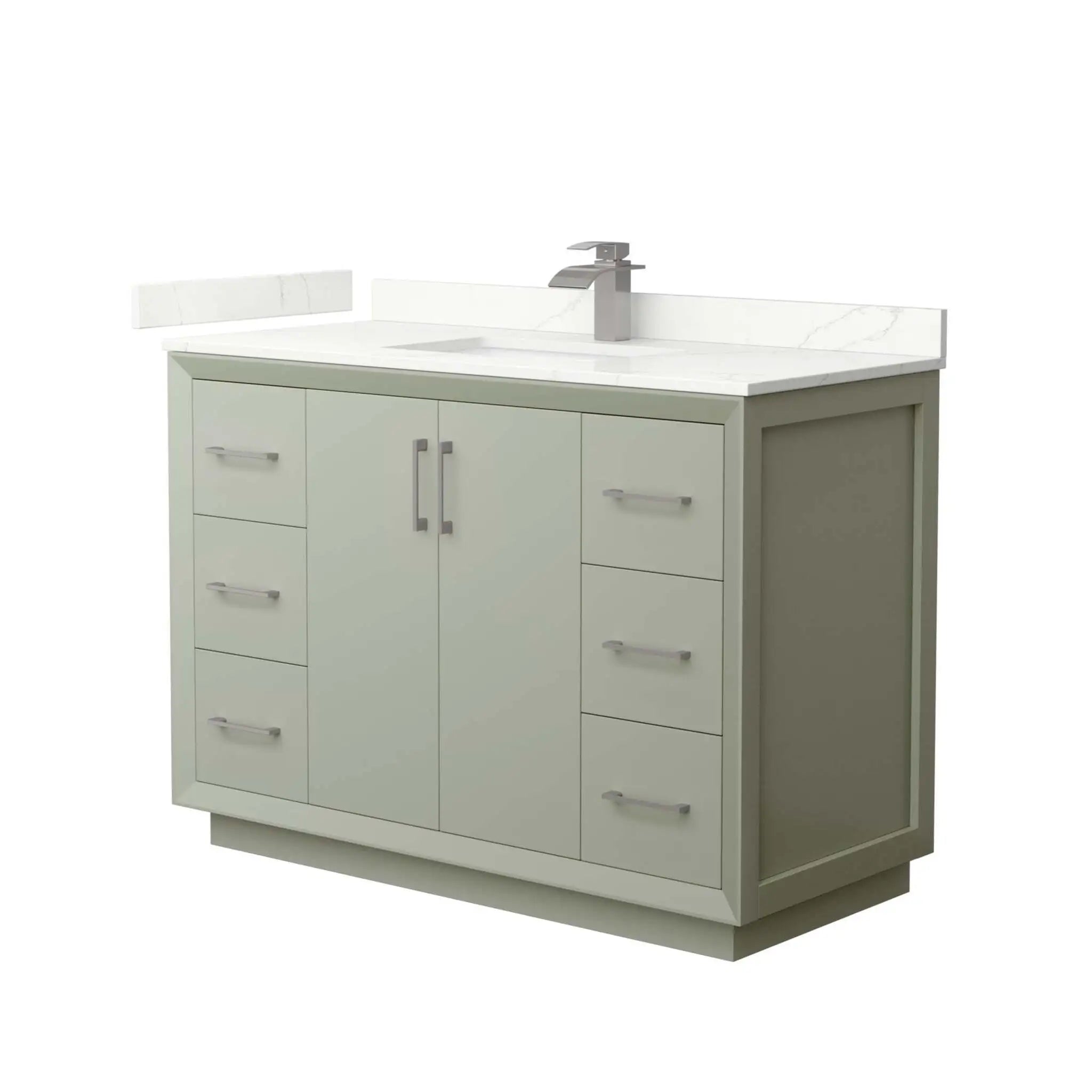 48" Strada Single Bathroom Vanity in Light Green with Brushed Nickel Trim by Wyndham