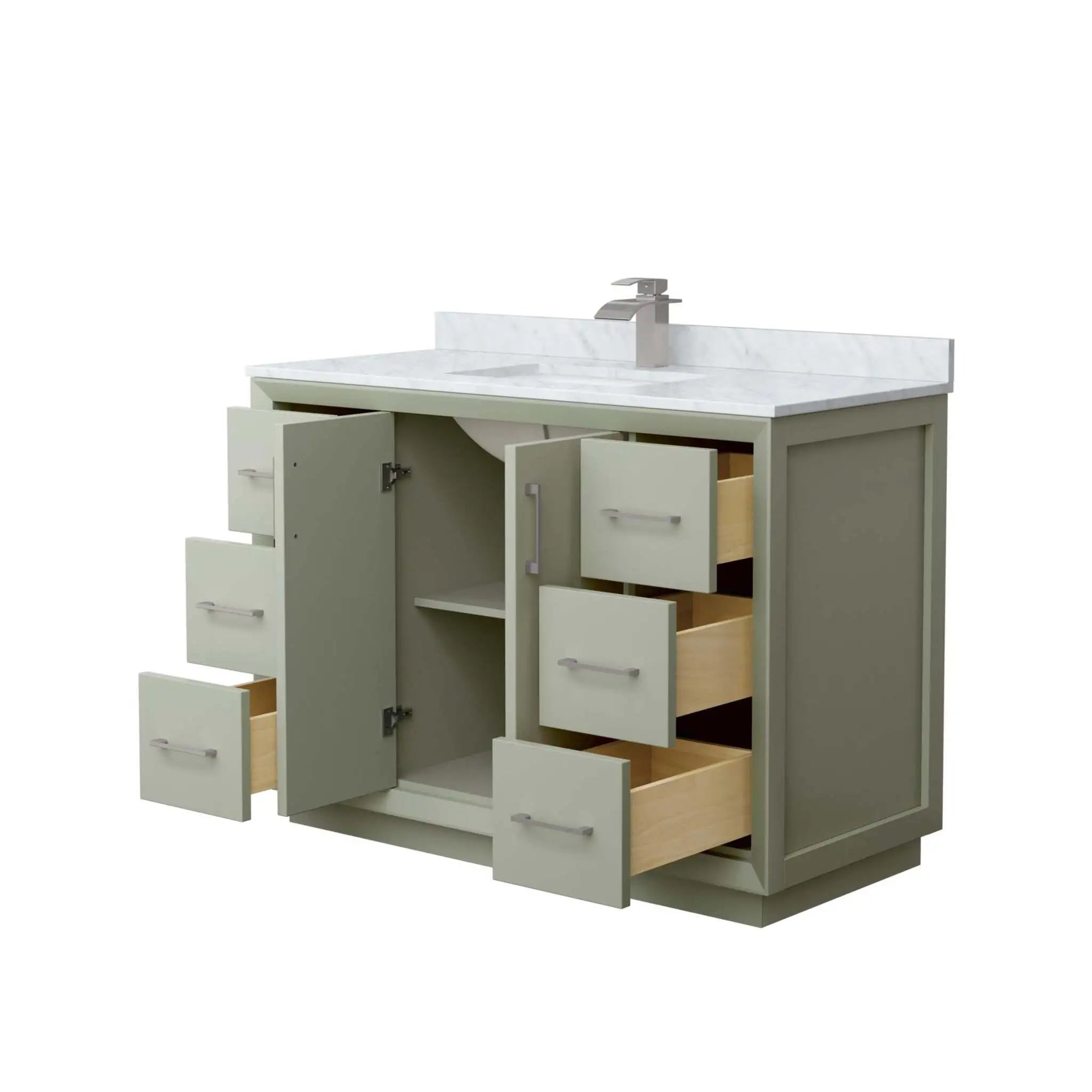 48" Strada Single Bathroom Vanity in Light Green with Brushed Nickel Trim by Wyndham