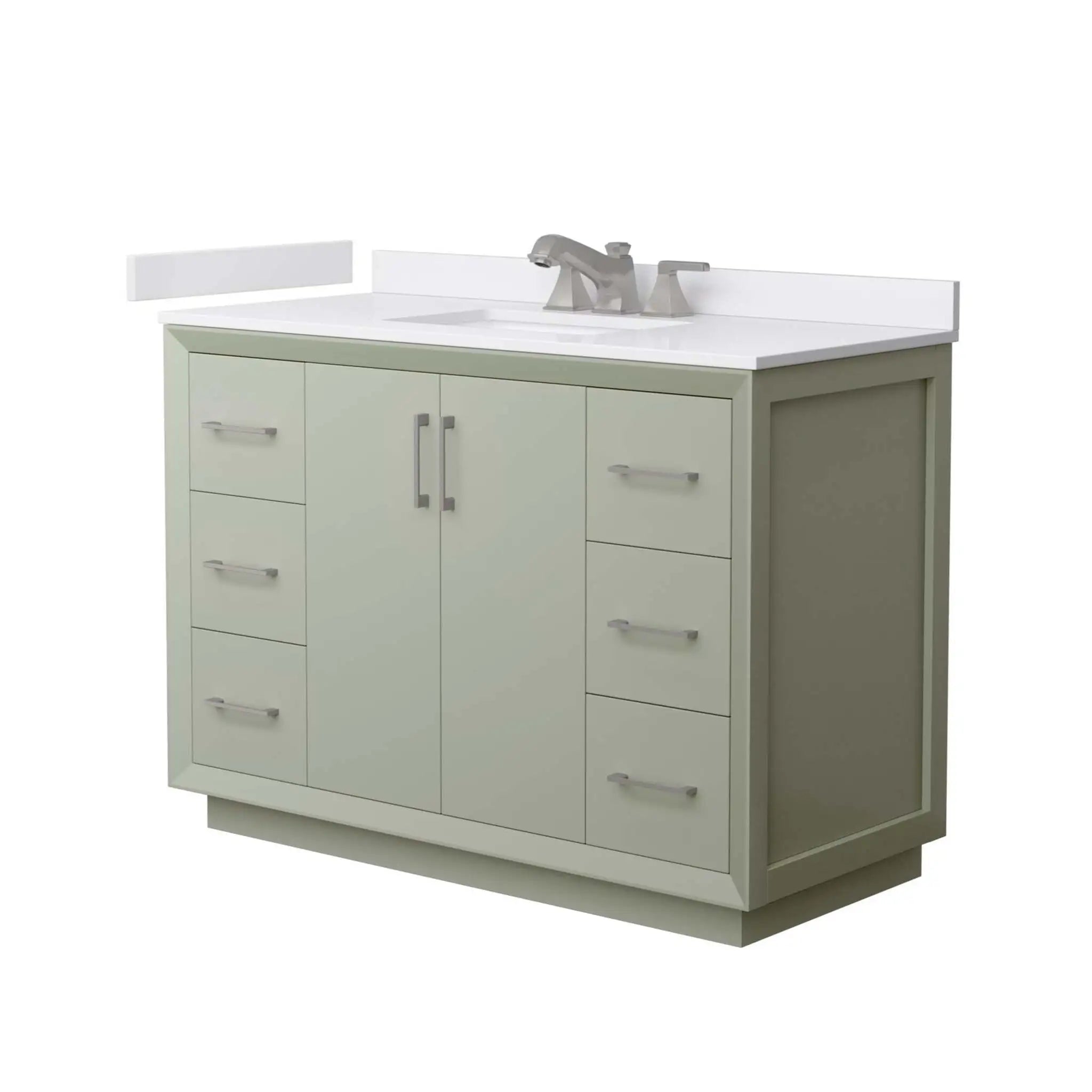 48" Strada Single Bathroom Vanity in Light Green with Brushed Nickel Trim by Wyndham