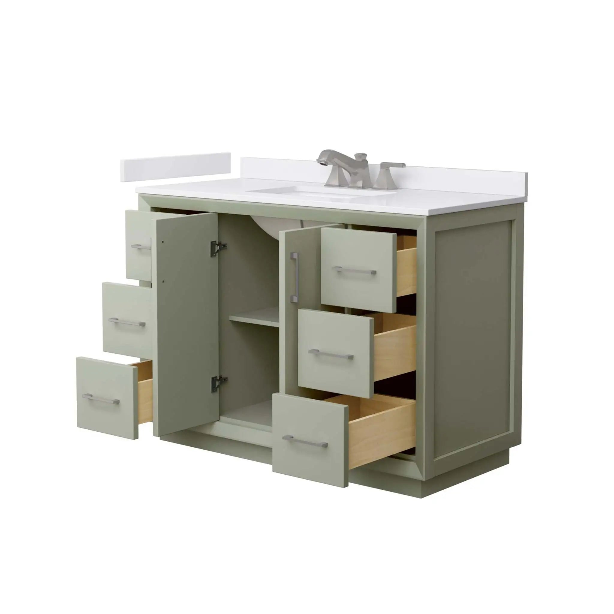 48" Strada Single Bathroom Vanity in Light Green with Brushed Nickel Trim by Wyndham