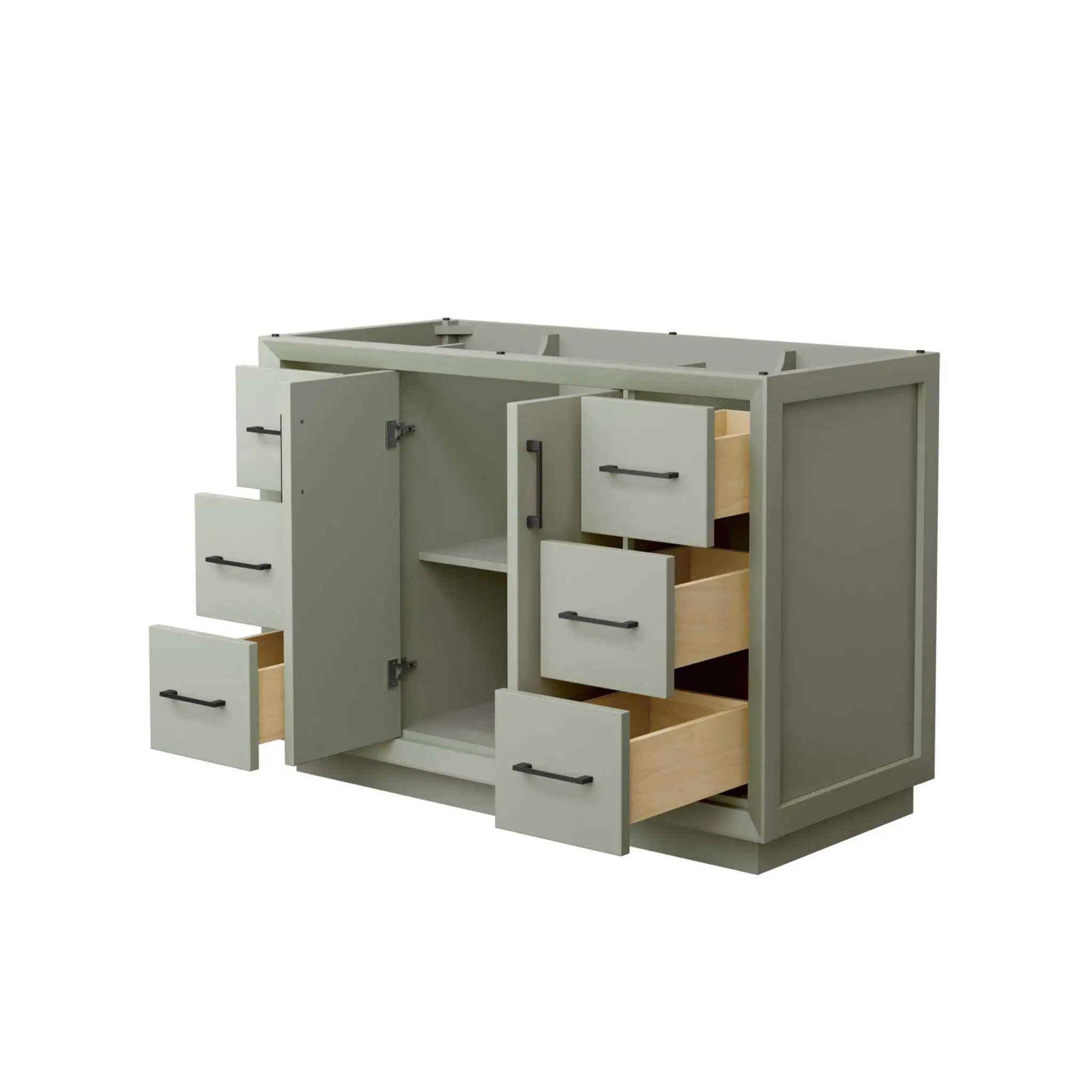 48" Strada Single Bathroom Vanity in Light Green with Matte Black Trim by Wyndham