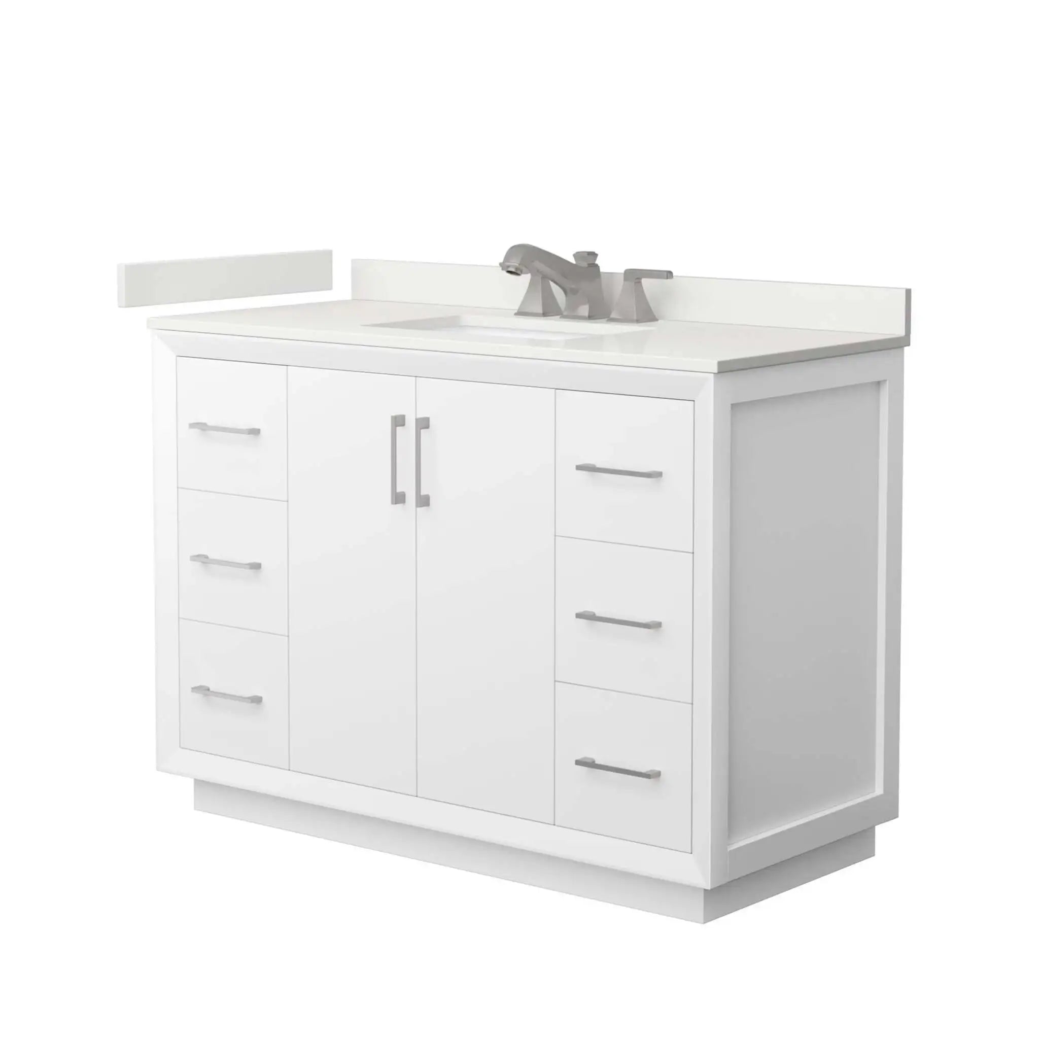 48" Strada Single Bathroom Vanity in White with Brushed Nickel Trim by Wyndham