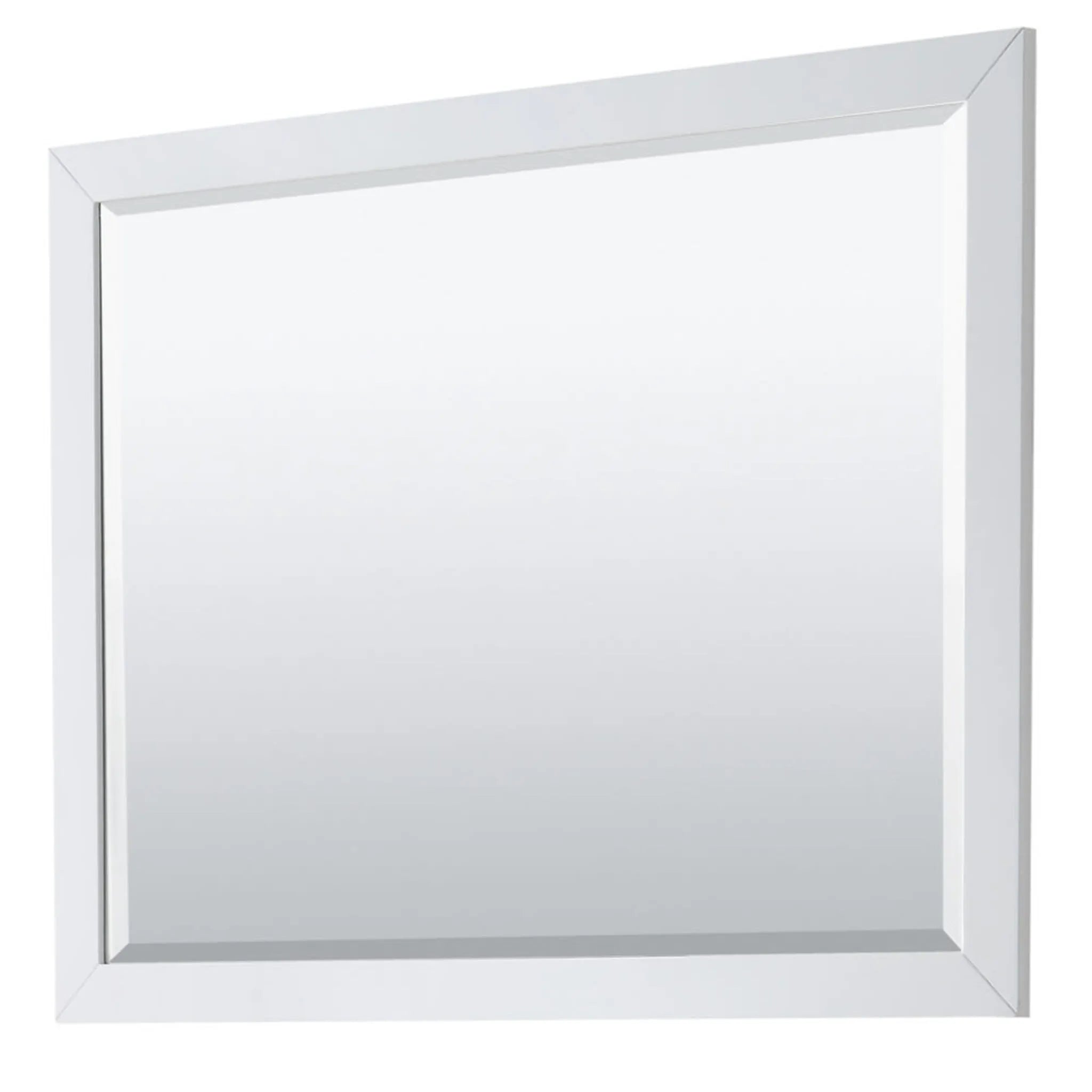 48" Strada Single Bathroom Vanity in White with Matte Black Trim & 46" Mirror by Wyndham
