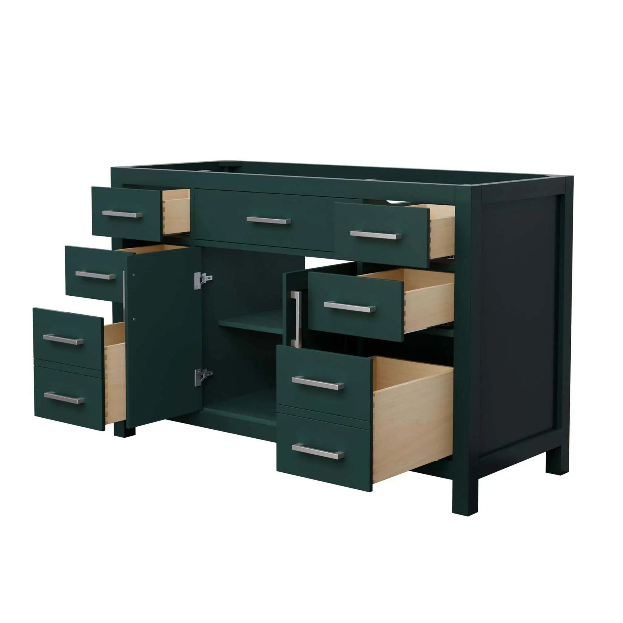 54" Beckett Single Bathroom Vanity in Green with Brushed Nickel Trim by Wyndham