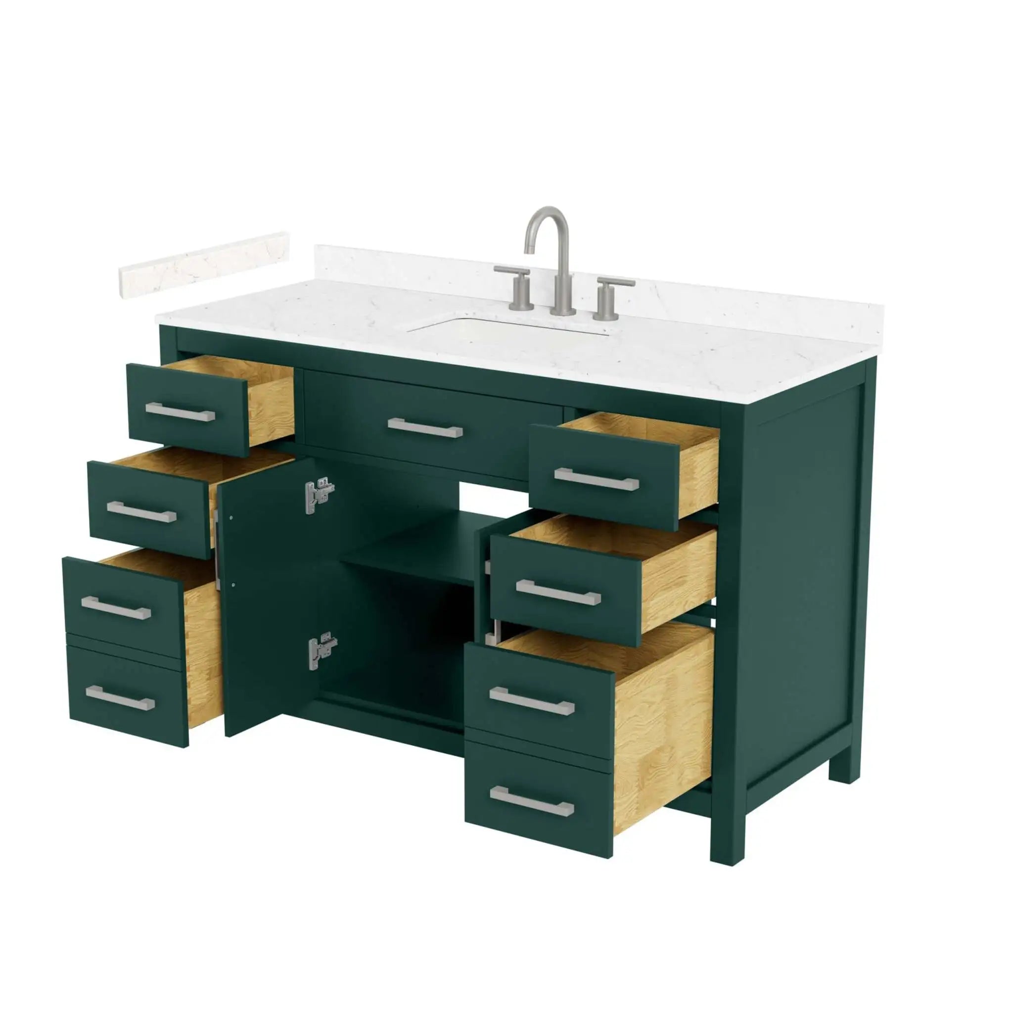 54" Beckett Single Bathroom Vanity in Green with Brushed Nickel Trim by Wyndham