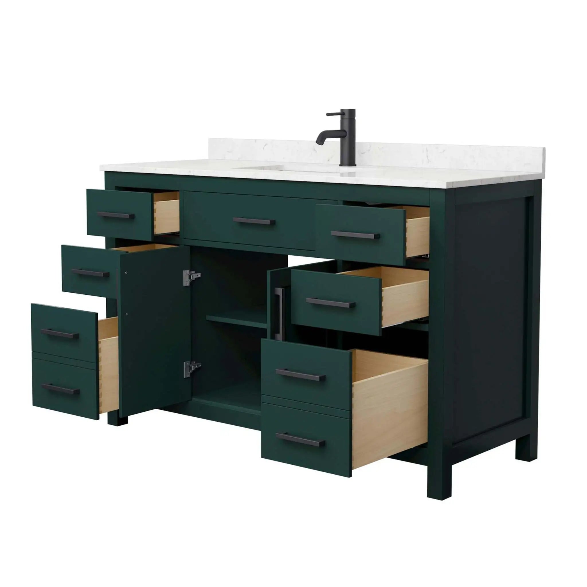 54" Beckett Single Bathroom Vanity in Green with Matte Black Trim by Wyndham