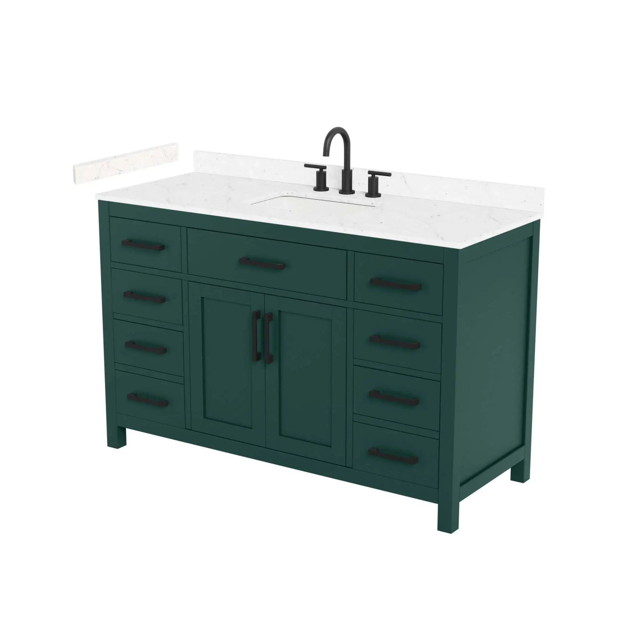54" Beckett Single Bathroom Vanity in Green with Matte Black Trim by Wyndham