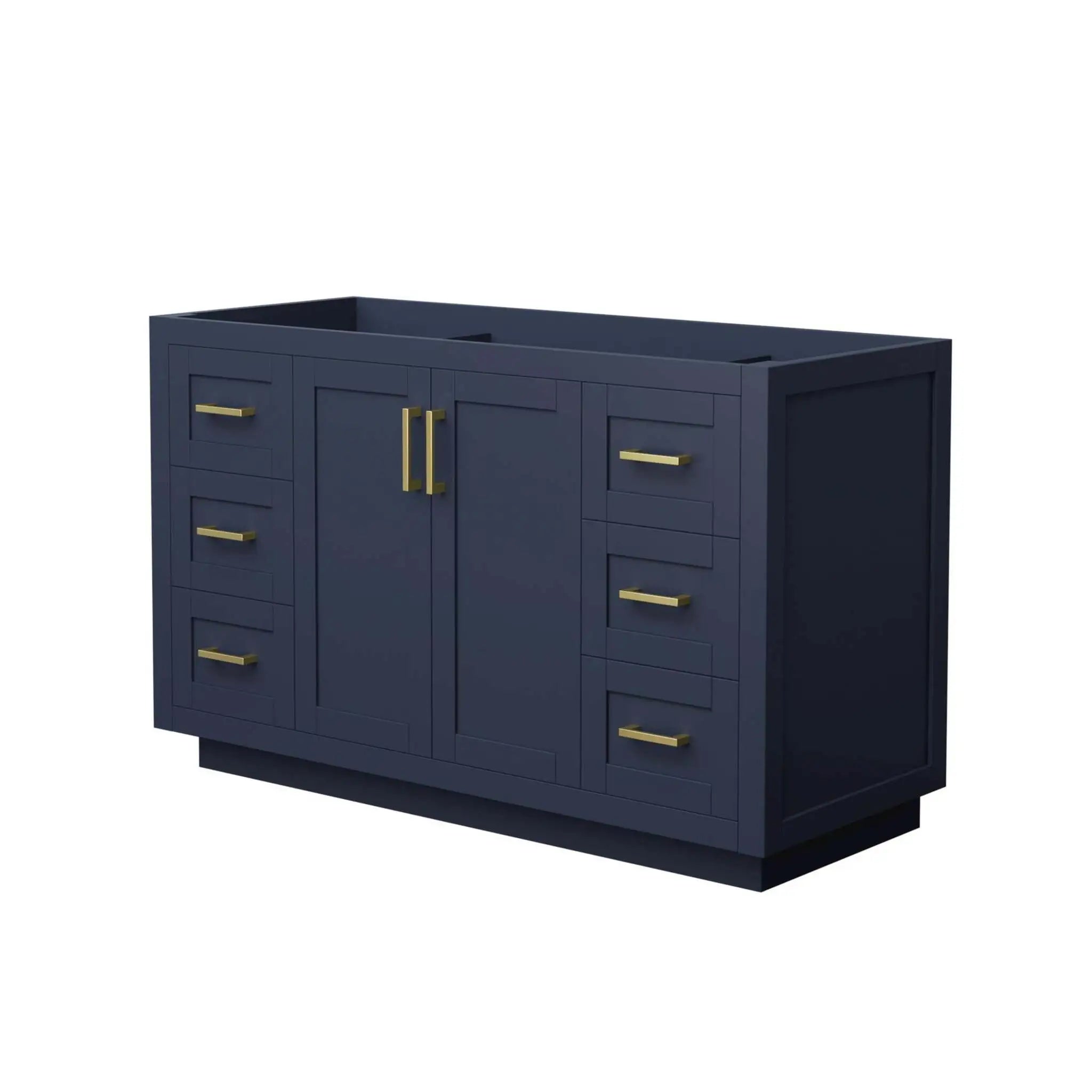 54" Miranda Single Bathroom Vanity in Dark Blue with Brushed Gold Trim by Wyndham