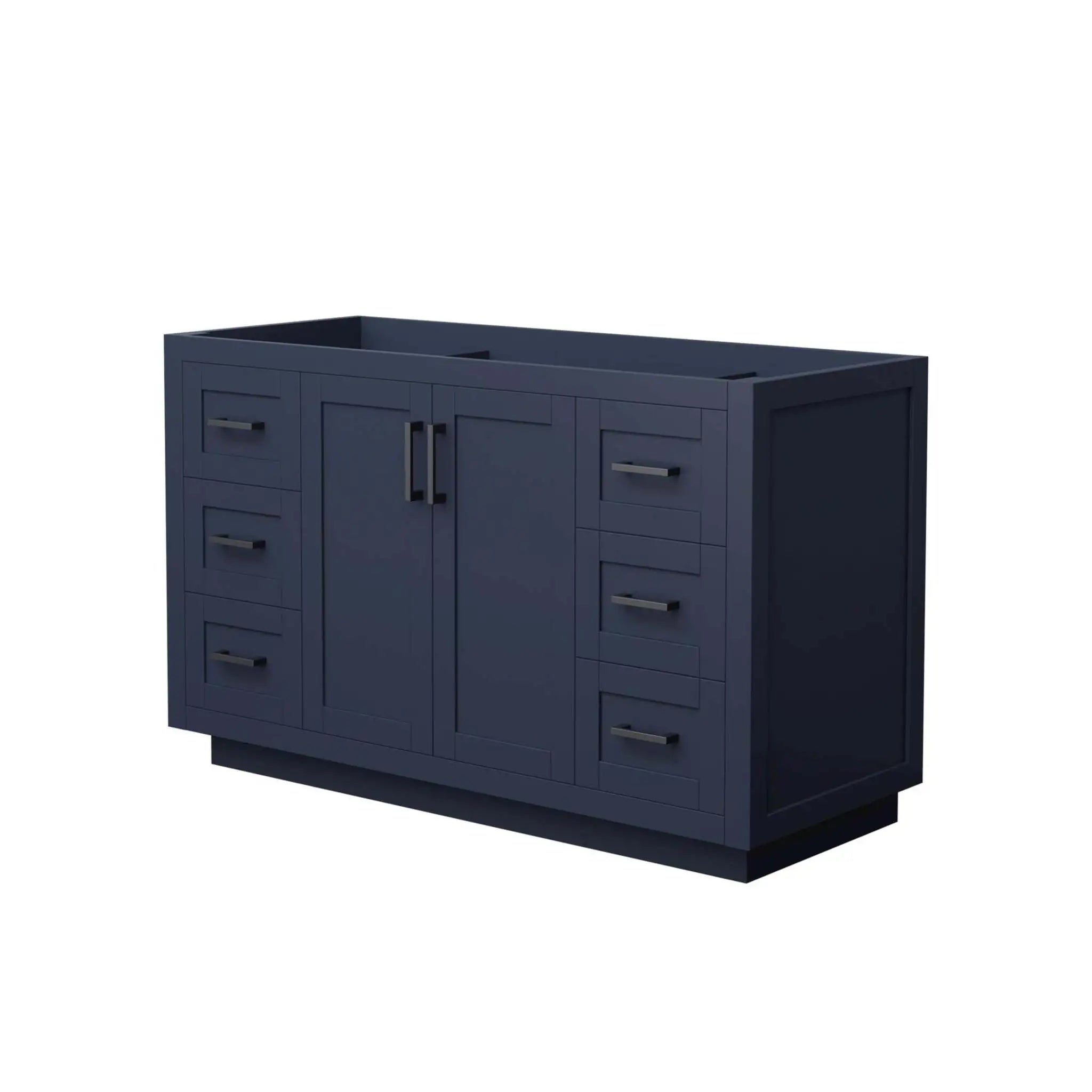 54" Miranda Single Bathroom Vanity in Dark Blue with Matte Black Trim by Wyndham