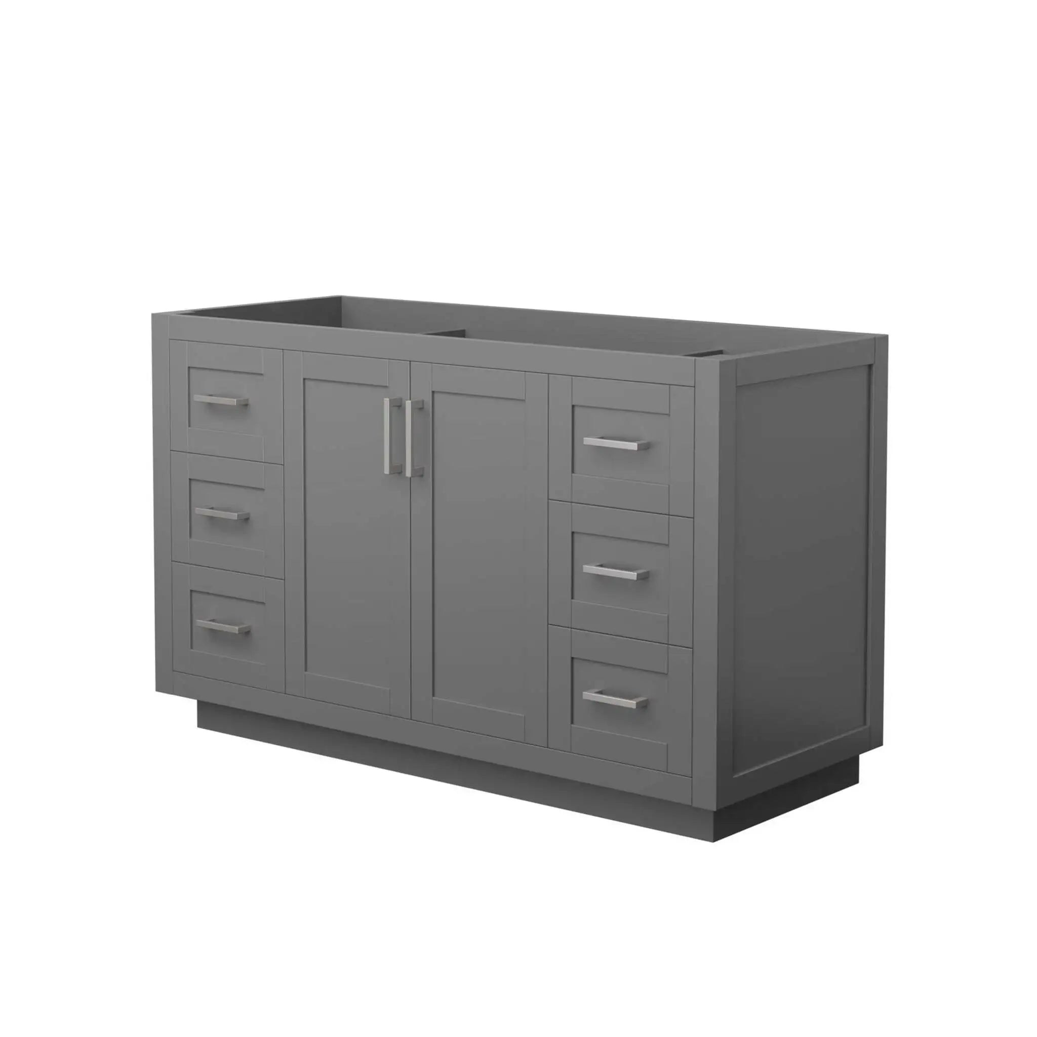 54" Miranda Single Bathroom Vanity in Dark Gray with Brushed Nickel Trim by Wyndham
