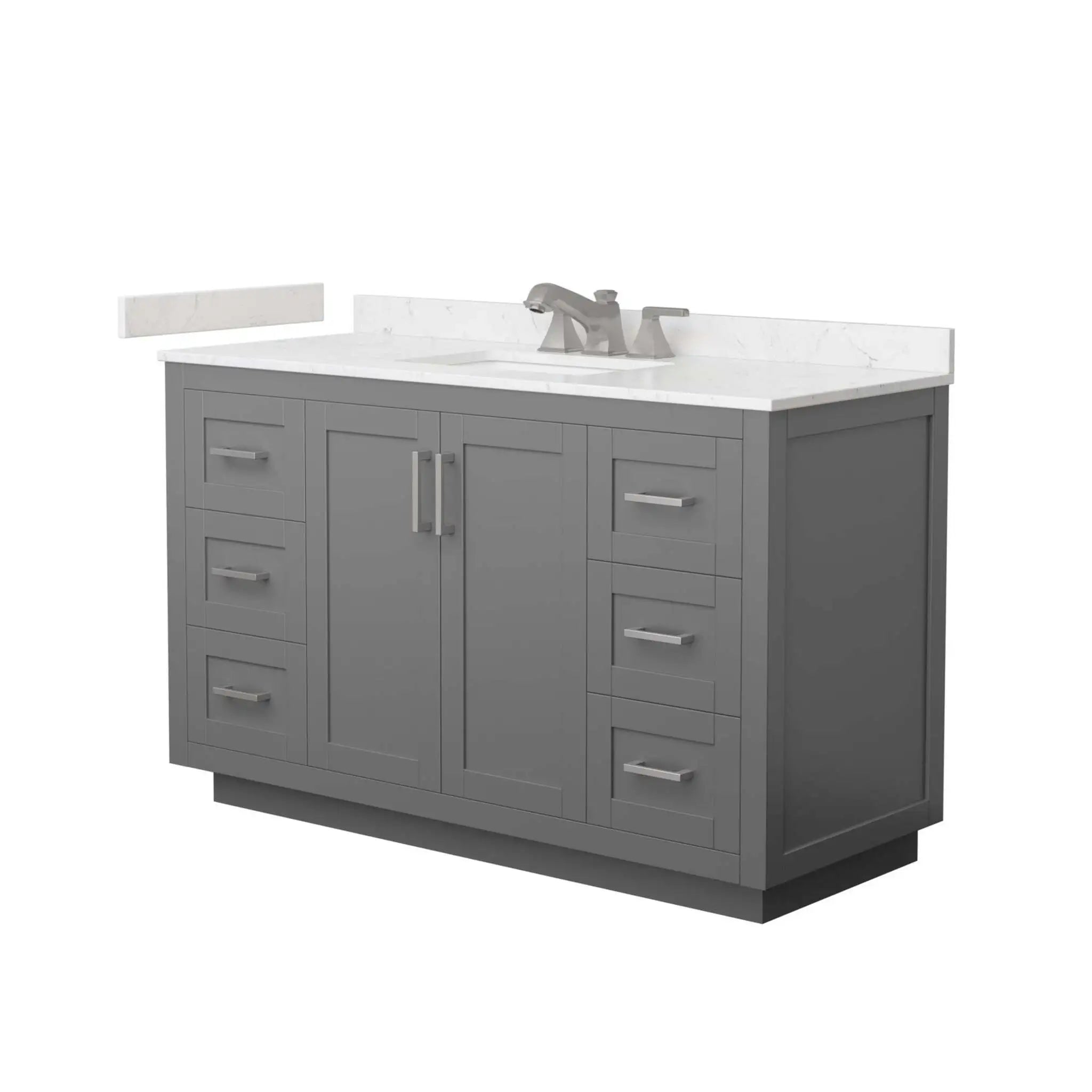 54" Miranda Single Bathroom Vanity in Dark Gray with Brushed Nickel Trim by Wyndham