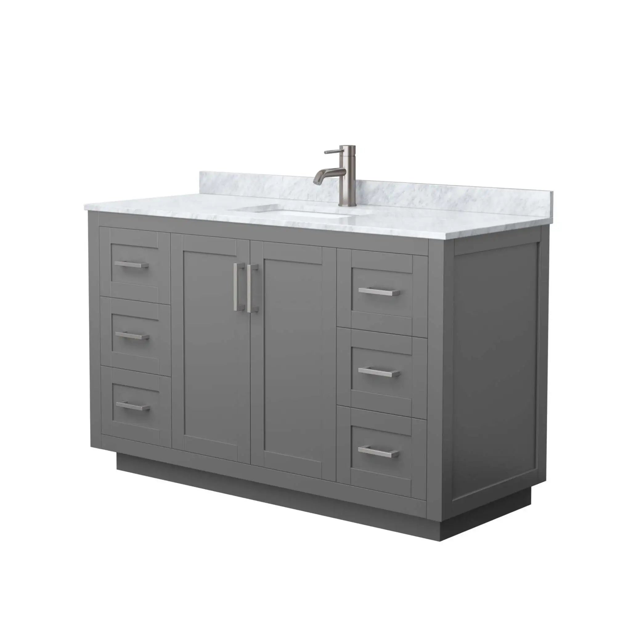 54" Miranda Single Bathroom Vanity in Dark Gray with Brushed Nickel Trim by Wyndham
