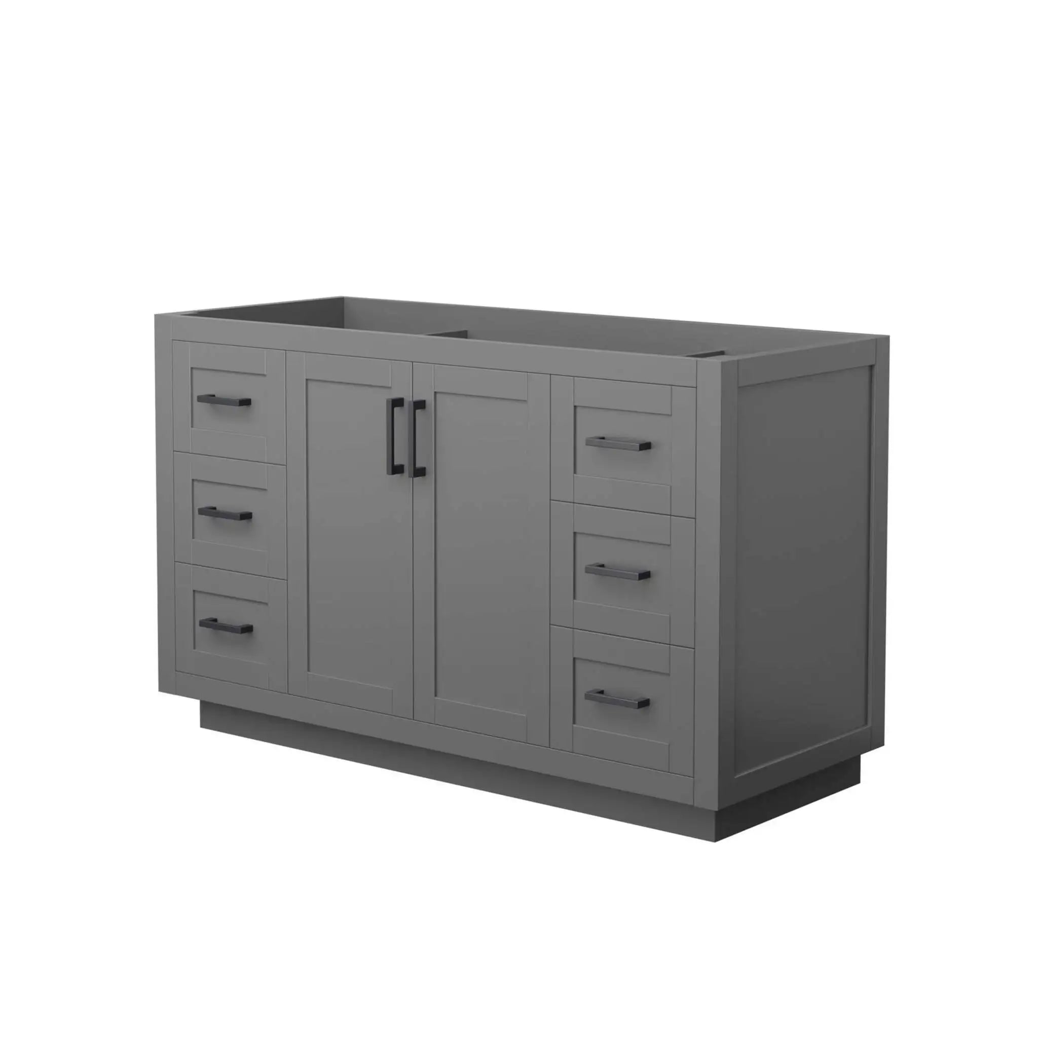 54" Miranda Single Bathroom Vanity in Dark Gray with Matte Black Trim by Wyndham