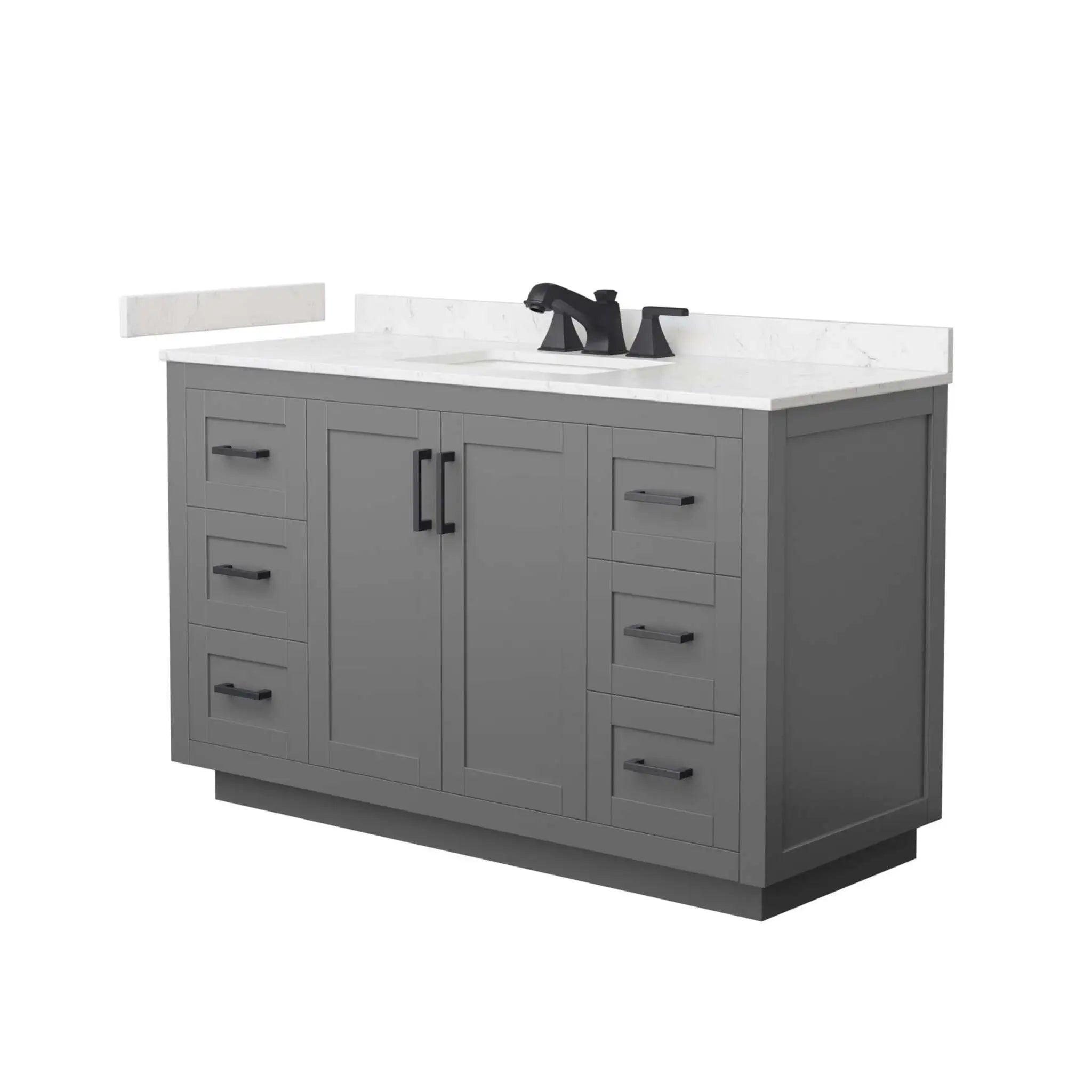 54" Miranda Single Bathroom Vanity in Dark Gray with Matte Black Trim by Wyndham