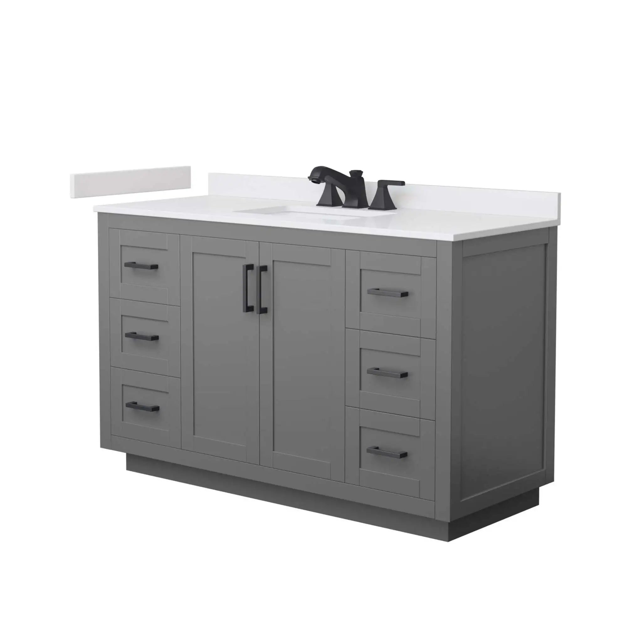 54" Miranda Single Bathroom Vanity in Dark Gray with Matte Black Trim by Wyndham