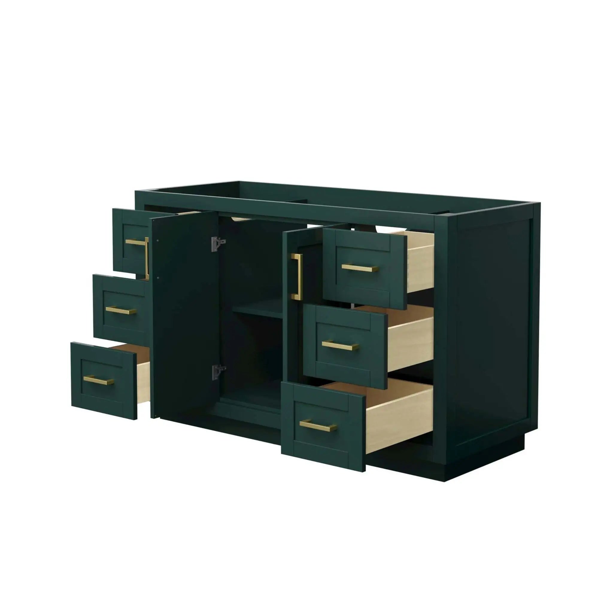 54" Miranda Single Bathroom Vanity in Green with Brushed Gold Trim by Wyndham