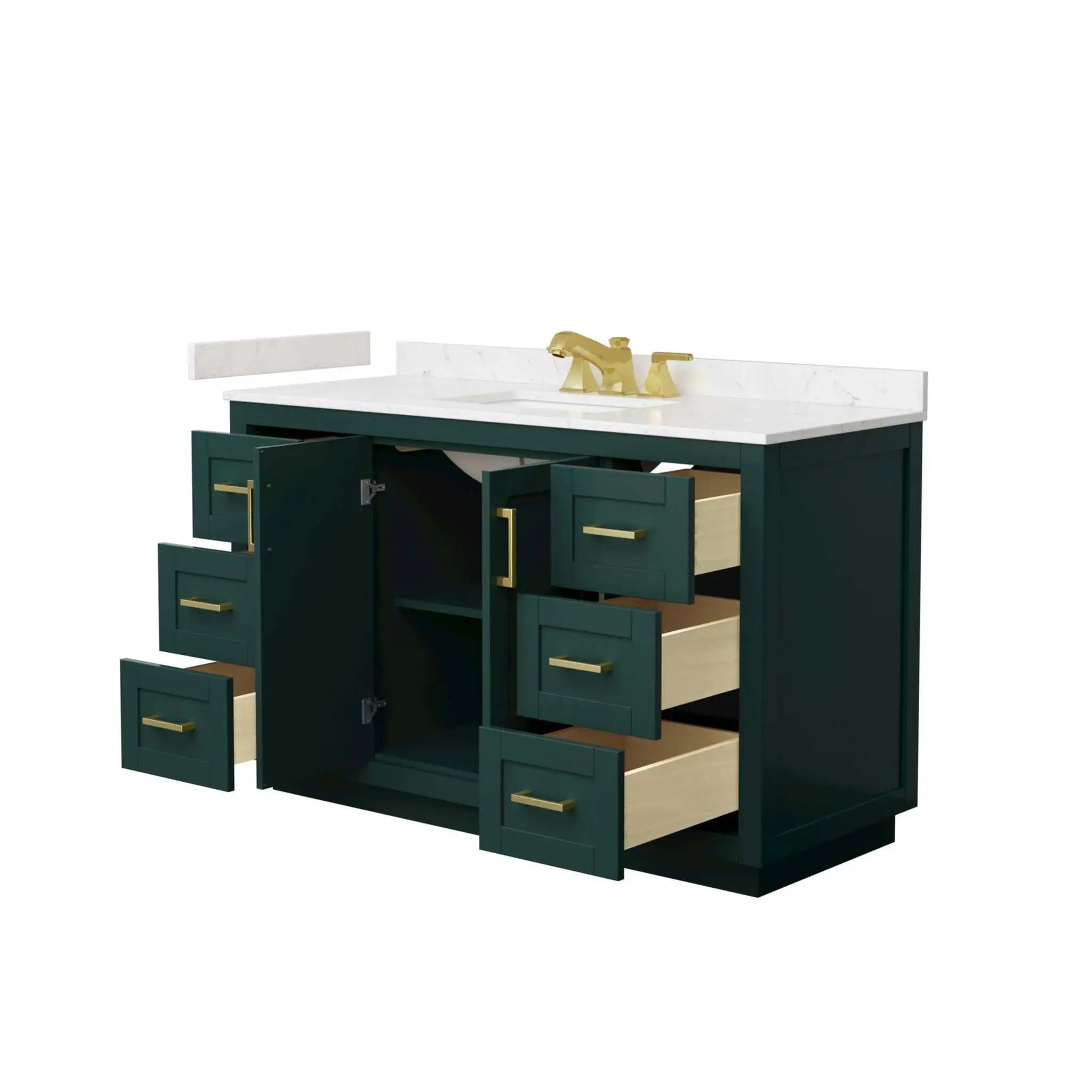 54" Miranda Single Bathroom Vanity in Green with Brushed Gold Trim by Wyndham