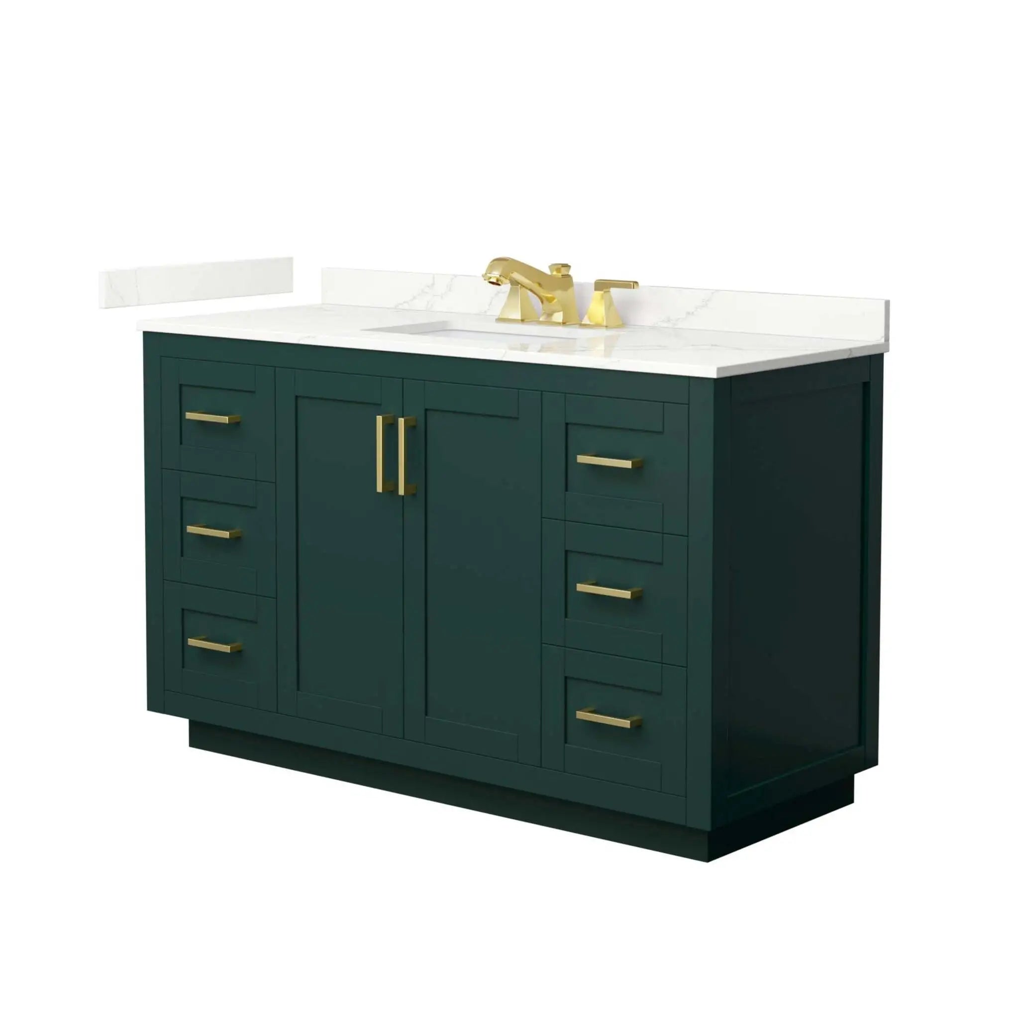54" Miranda Single Bathroom Vanity in Green with Brushed Gold Trim by Wyndham