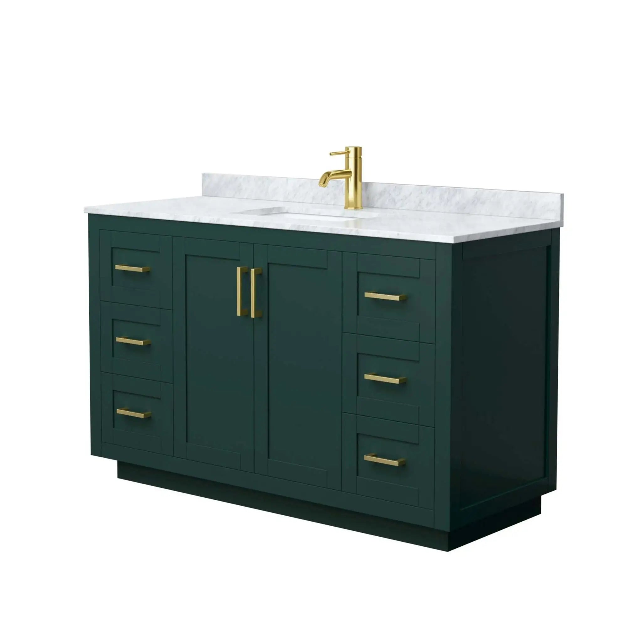 54" Miranda Single Bathroom Vanity in Green with Brushed Gold Trim by Wyndham