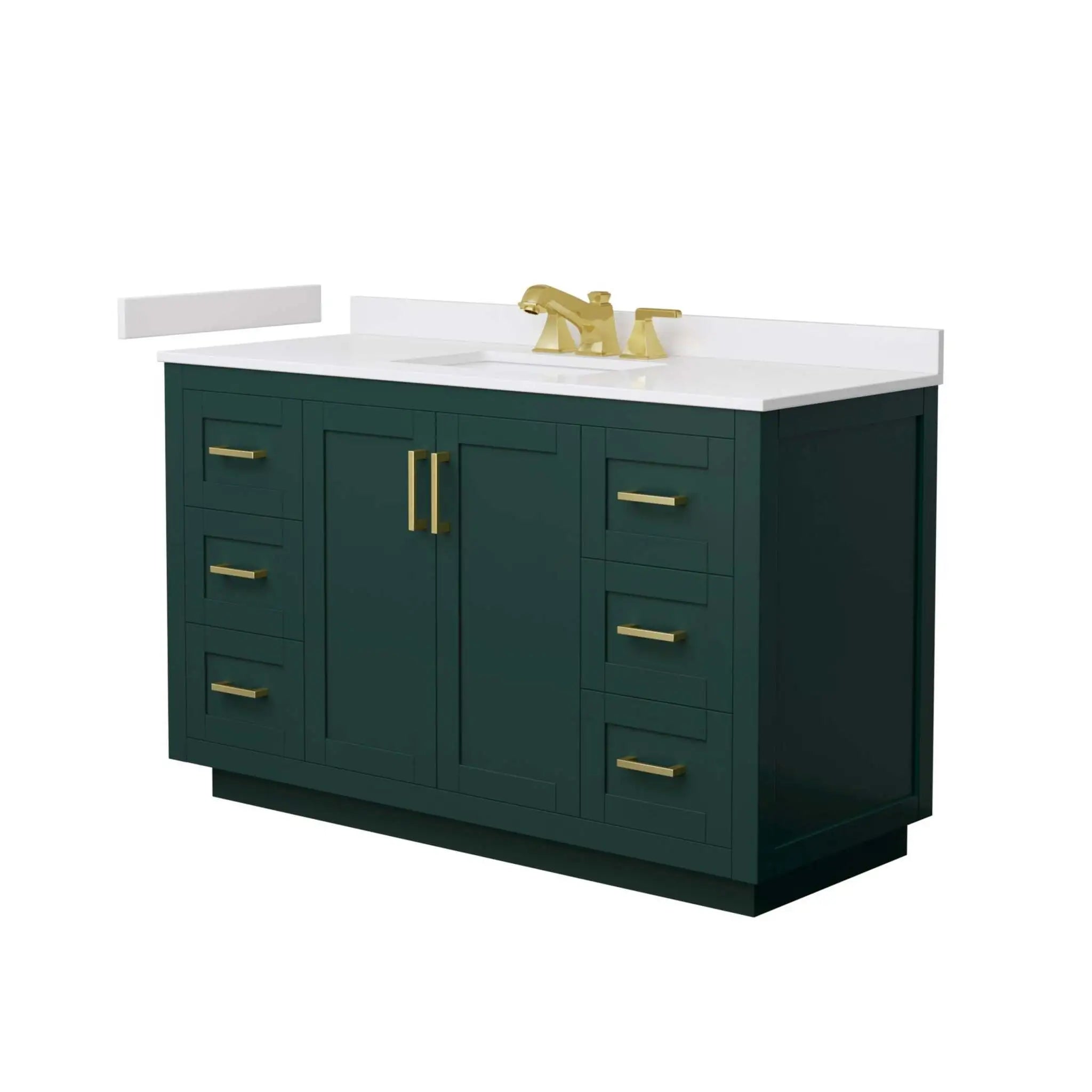 54" Miranda Single Bathroom Vanity in Green with Brushed Gold Trim by Wyndham