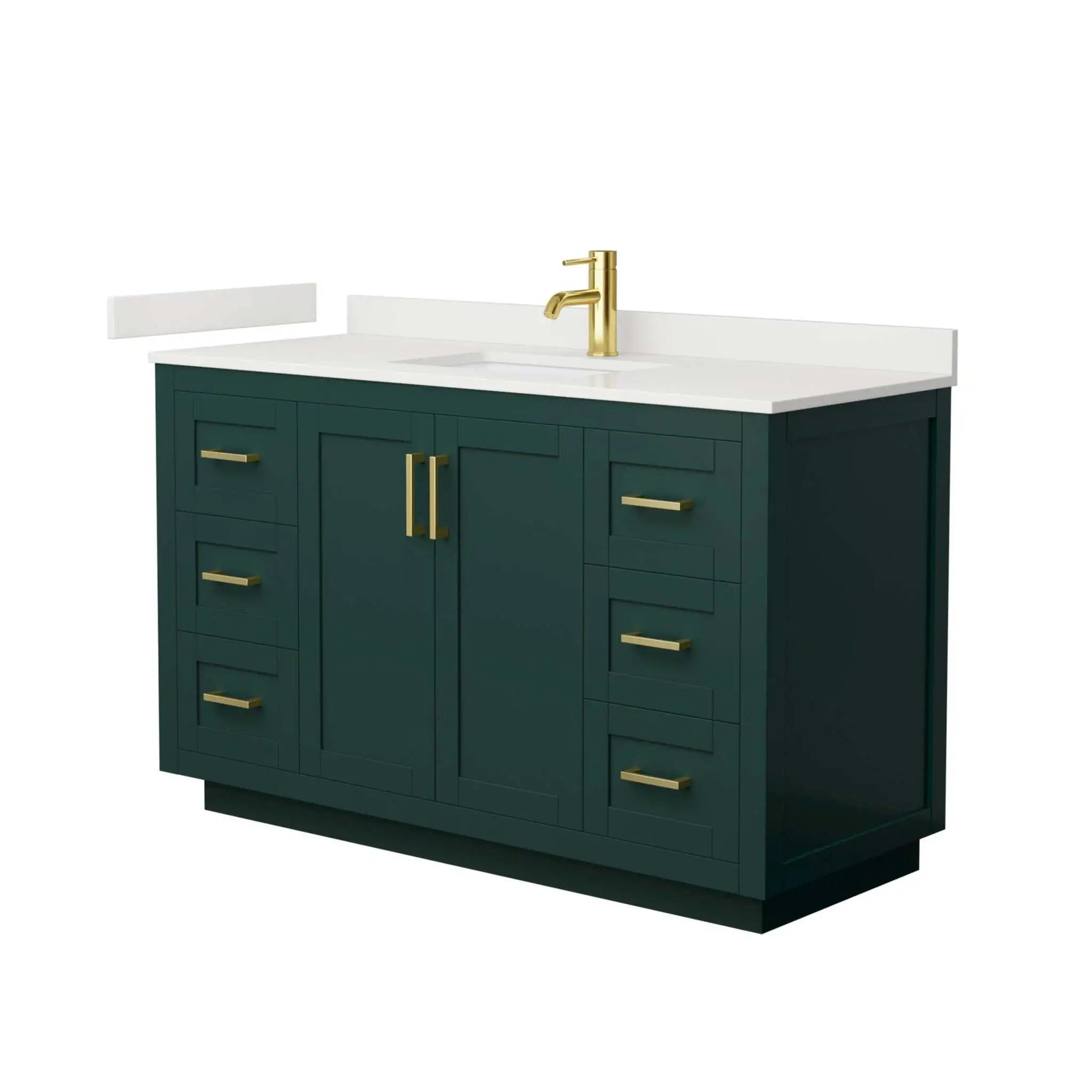 54" Miranda Single Bathroom Vanity in Green with Brushed Gold Trim by Wyndham