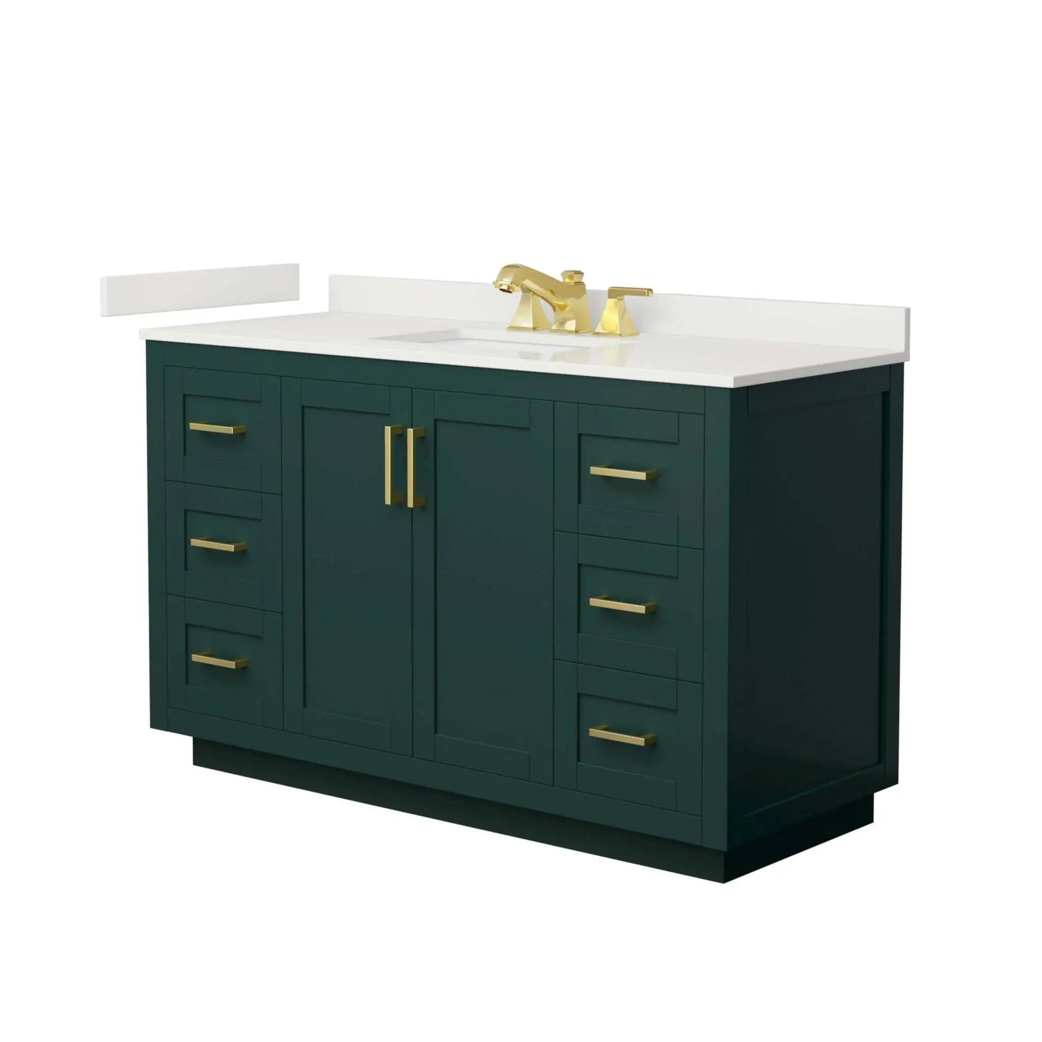 54" Miranda Single Bathroom Vanity in Green with Brushed Gold Trim by Wyndham