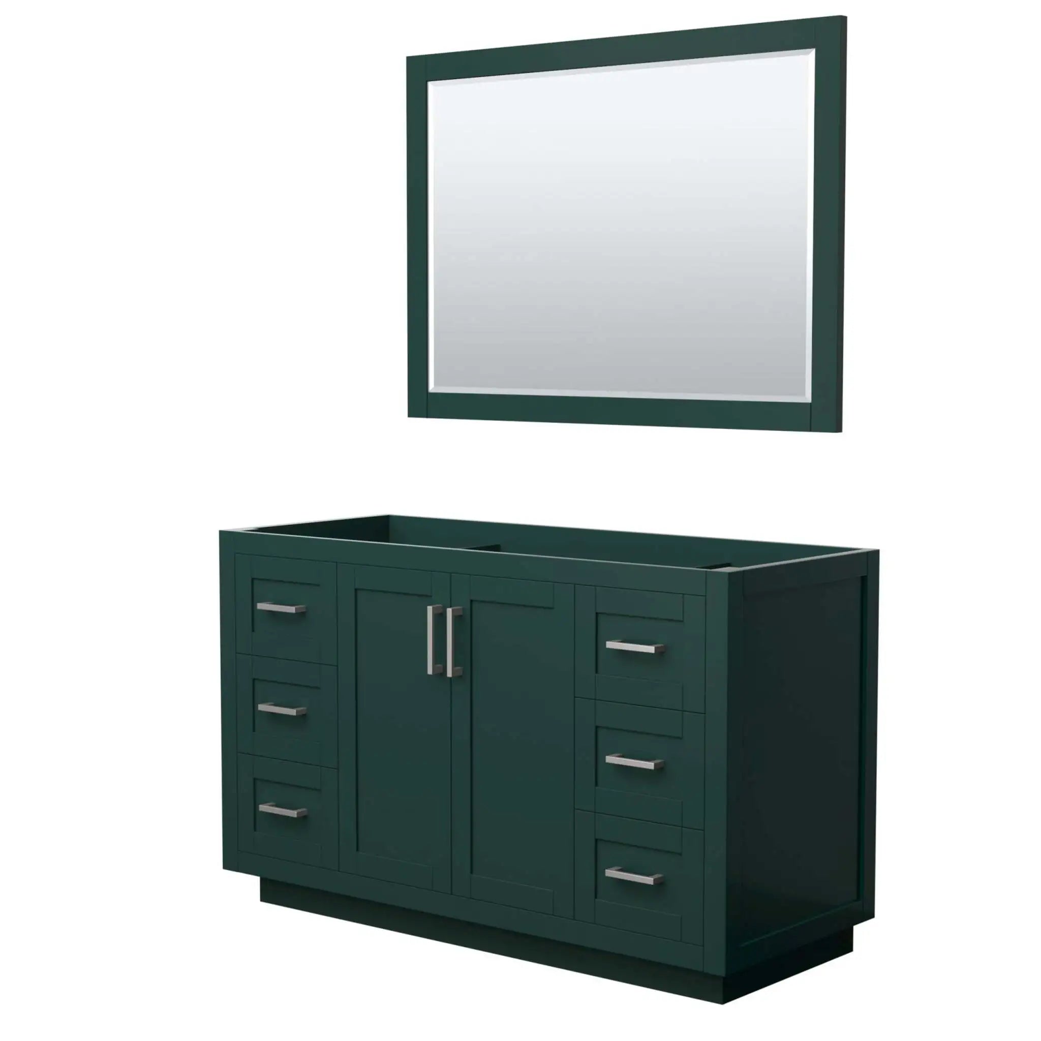 54" Miranda Single Bathroom Vanity in Green with Brushed Nickel Trim & 46" Mirror by Wyndham