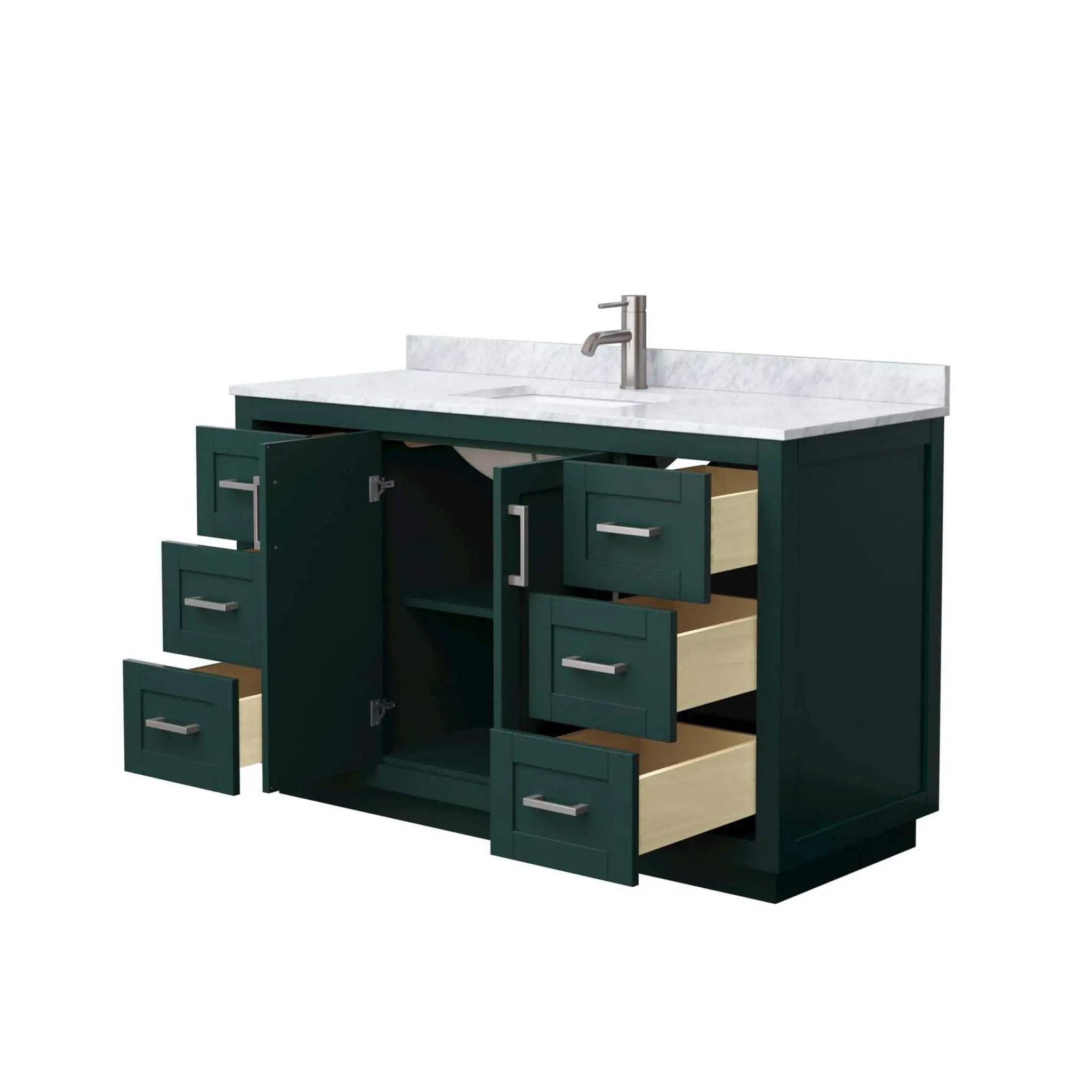54" Miranda Single Bathroom Vanity in Green with Brushed Nickel Trim by Wyndham