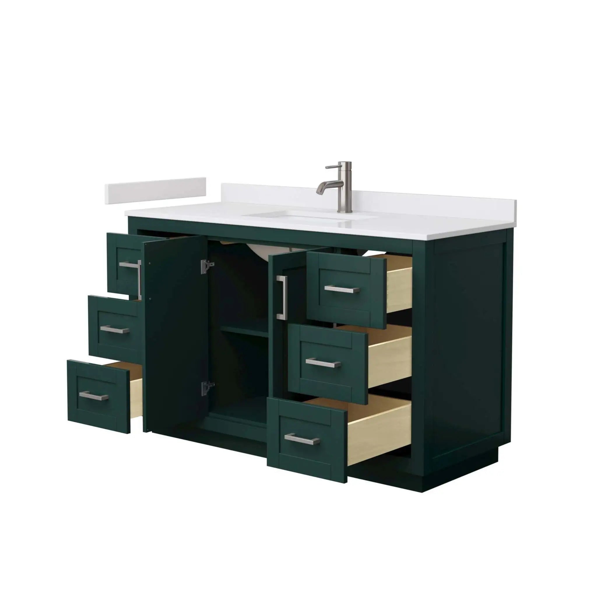 54" Miranda Single Bathroom Vanity in Green with Brushed Nickel Trim by Wyndham