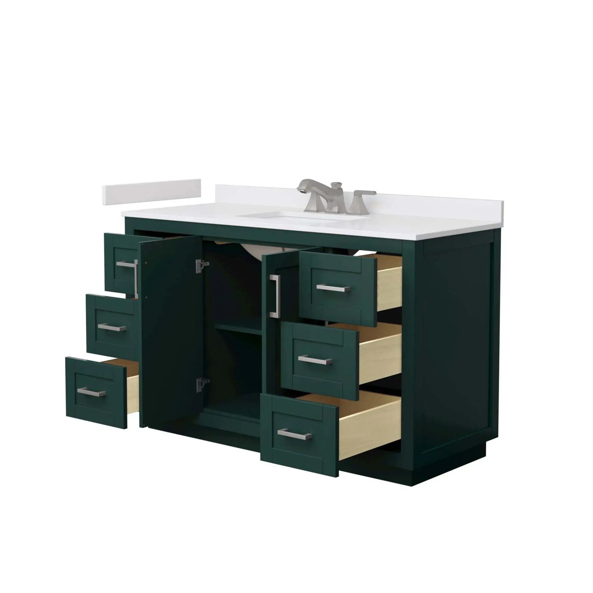 54" Miranda Single Bathroom Vanity in Green with Brushed Nickel Trim by Wyndham