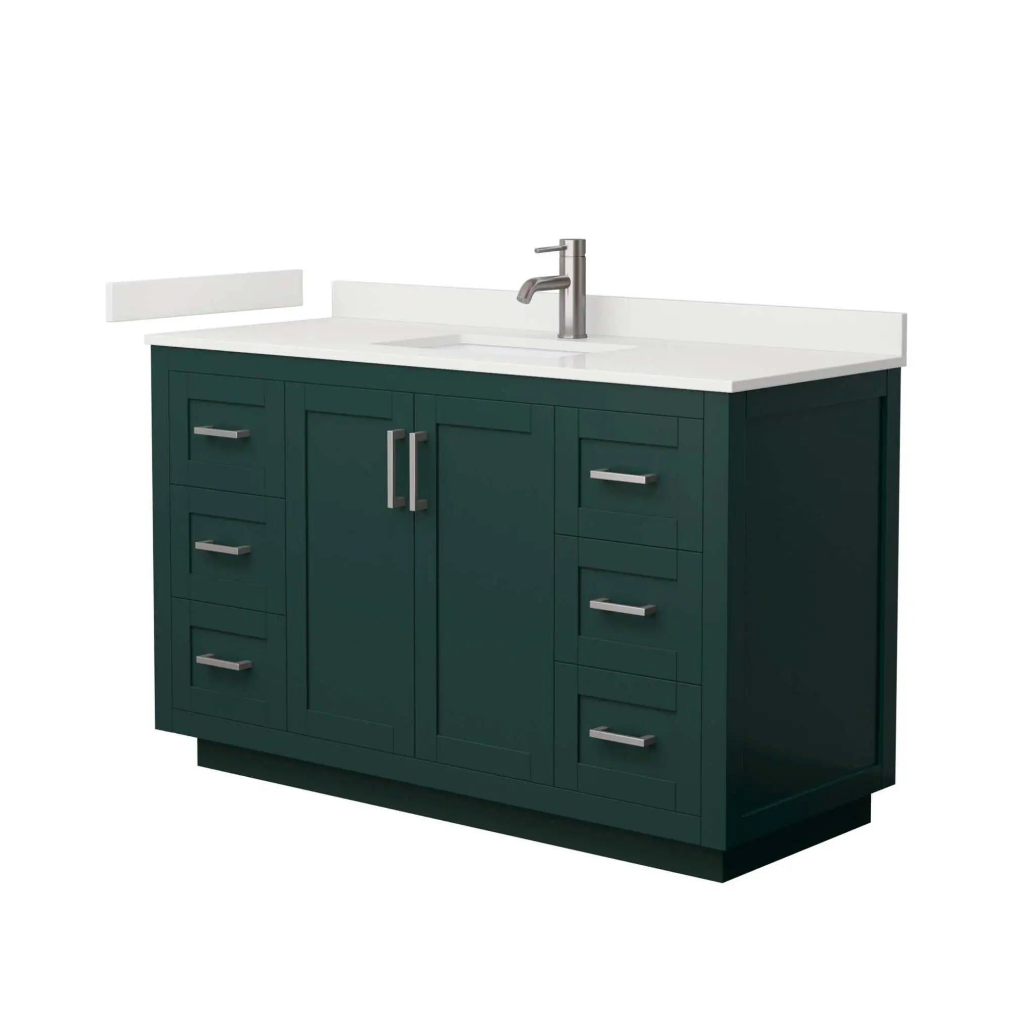 54" Miranda Single Bathroom Vanity in Green with Brushed Nickel Trim by Wyndham