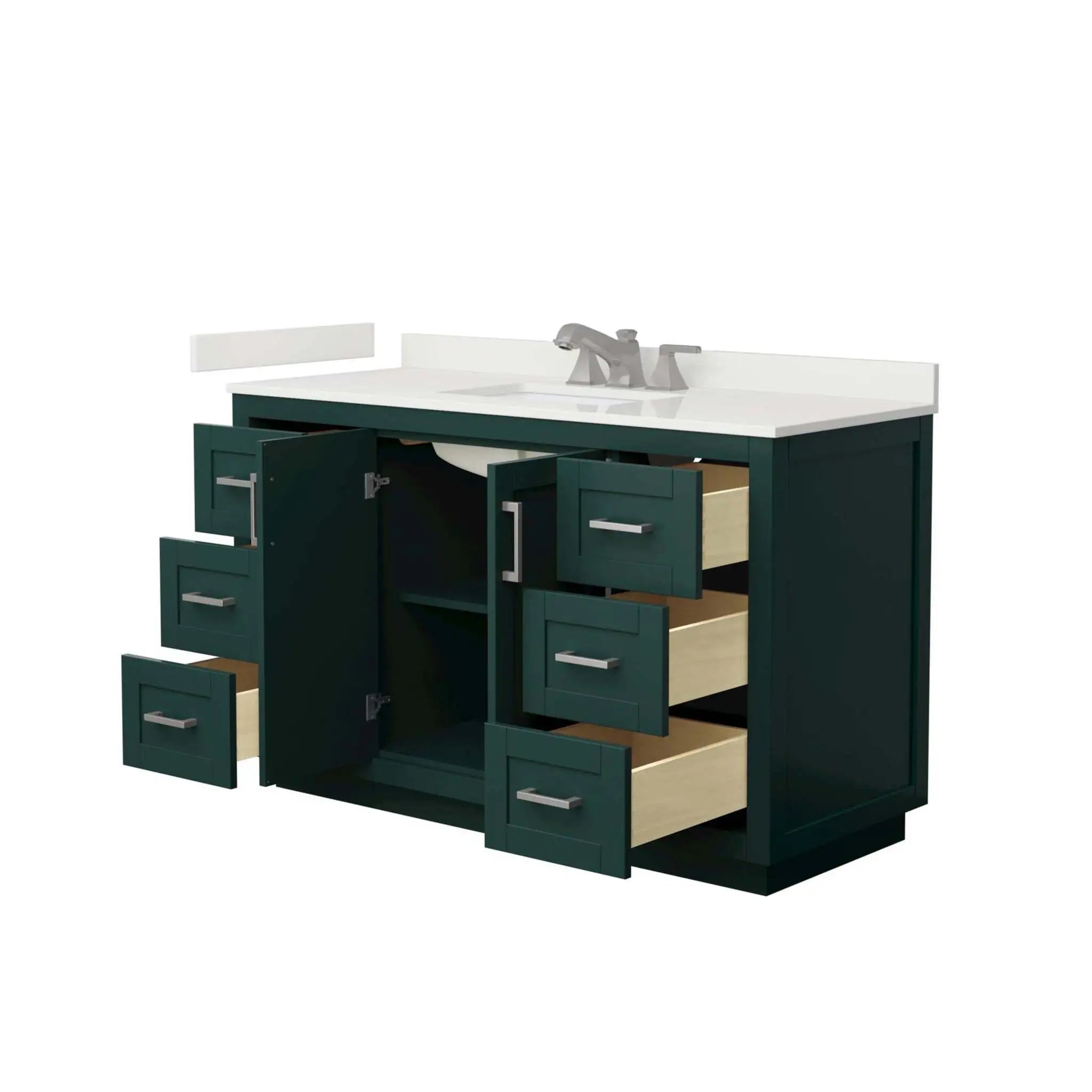 54" Miranda Single Bathroom Vanity in Green with Brushed Nickel Trim by Wyndham