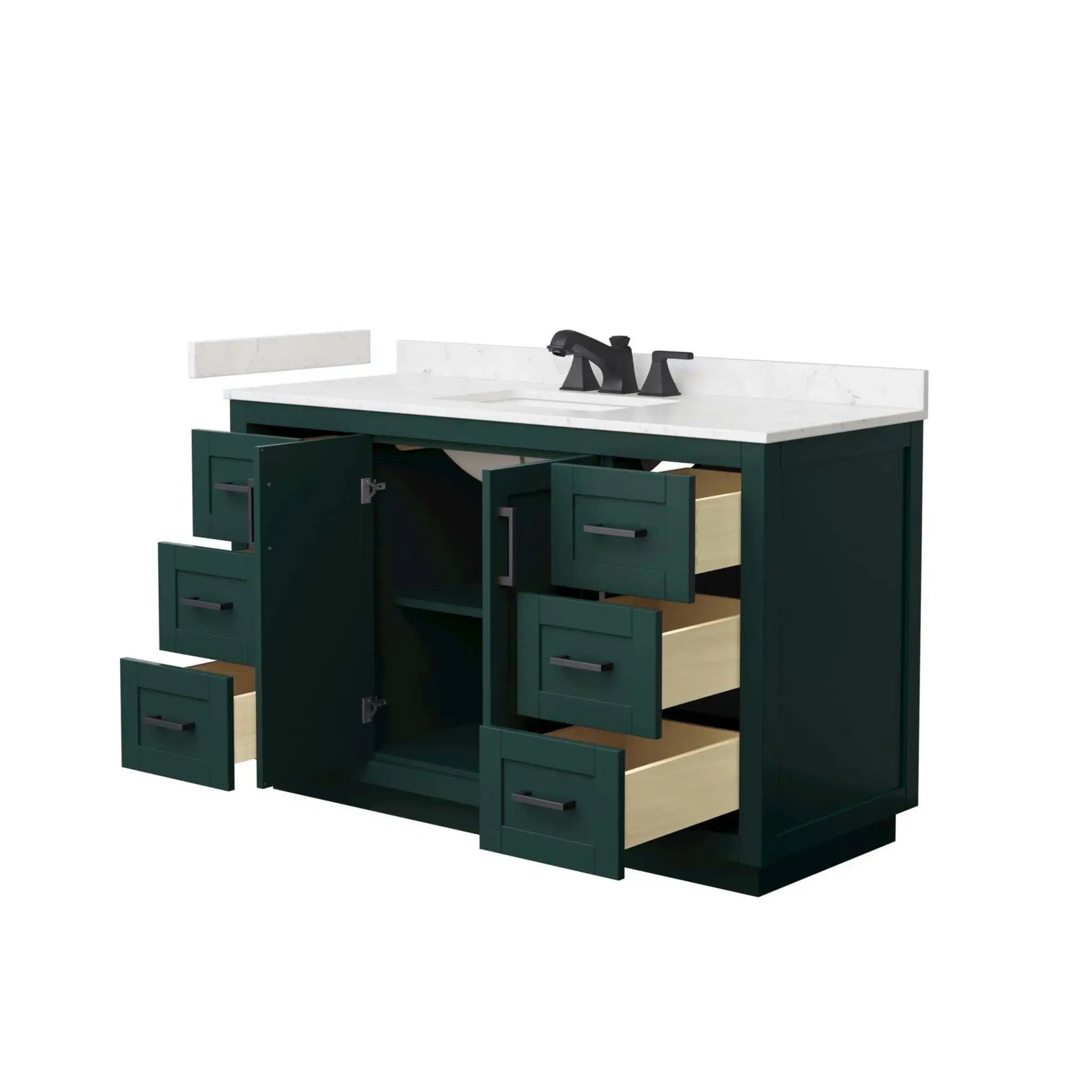54" Miranda Single Bathroom Vanity in Green with Matte Black Trim by Wyndham