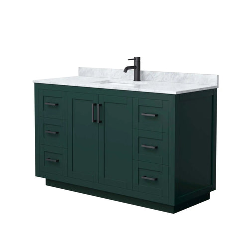 54" Miranda Single Bathroom Vanity in Green with Matte Black Trim by Wyndham