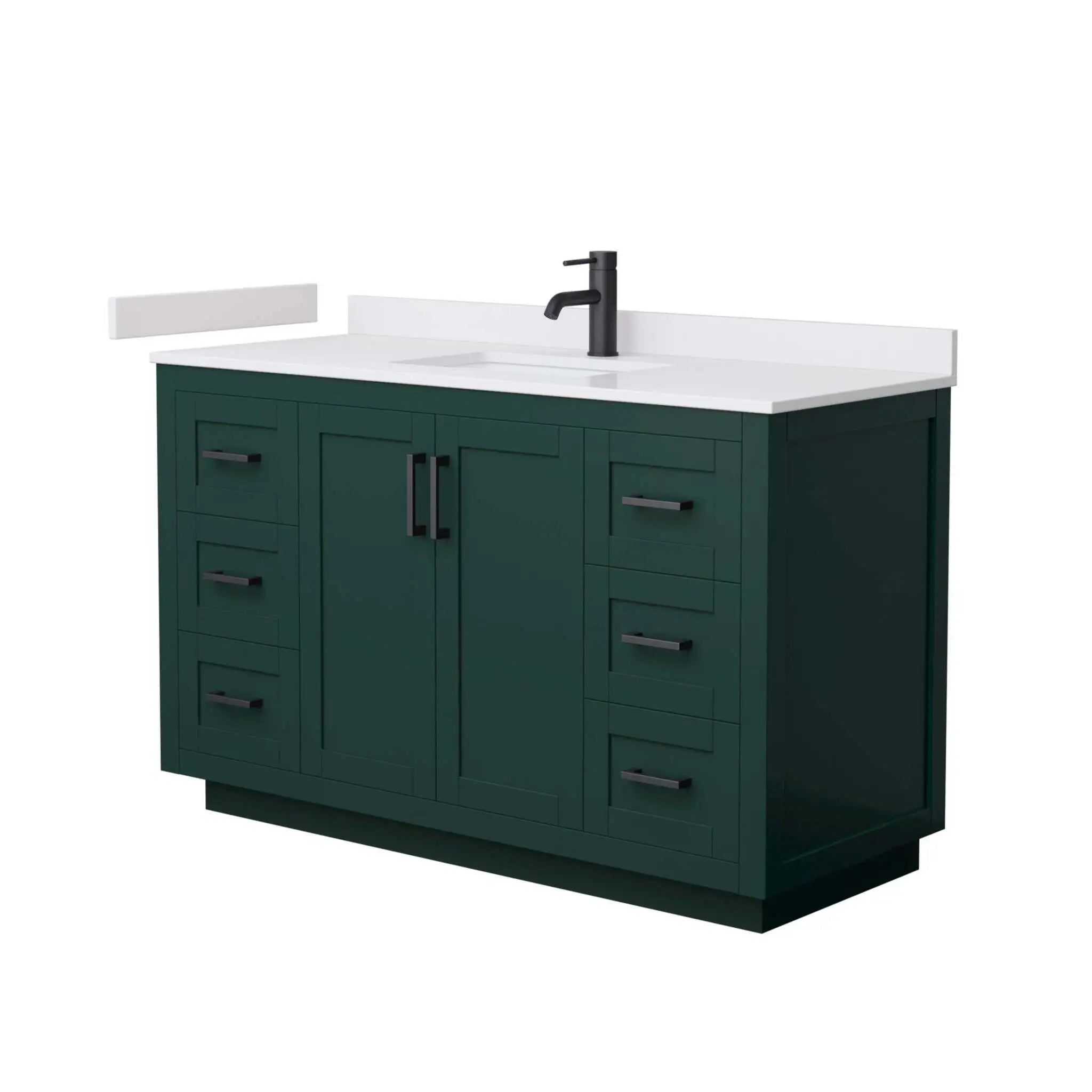 54" Miranda Single Bathroom Vanity in Green with Matte Black Trim by Wyndham