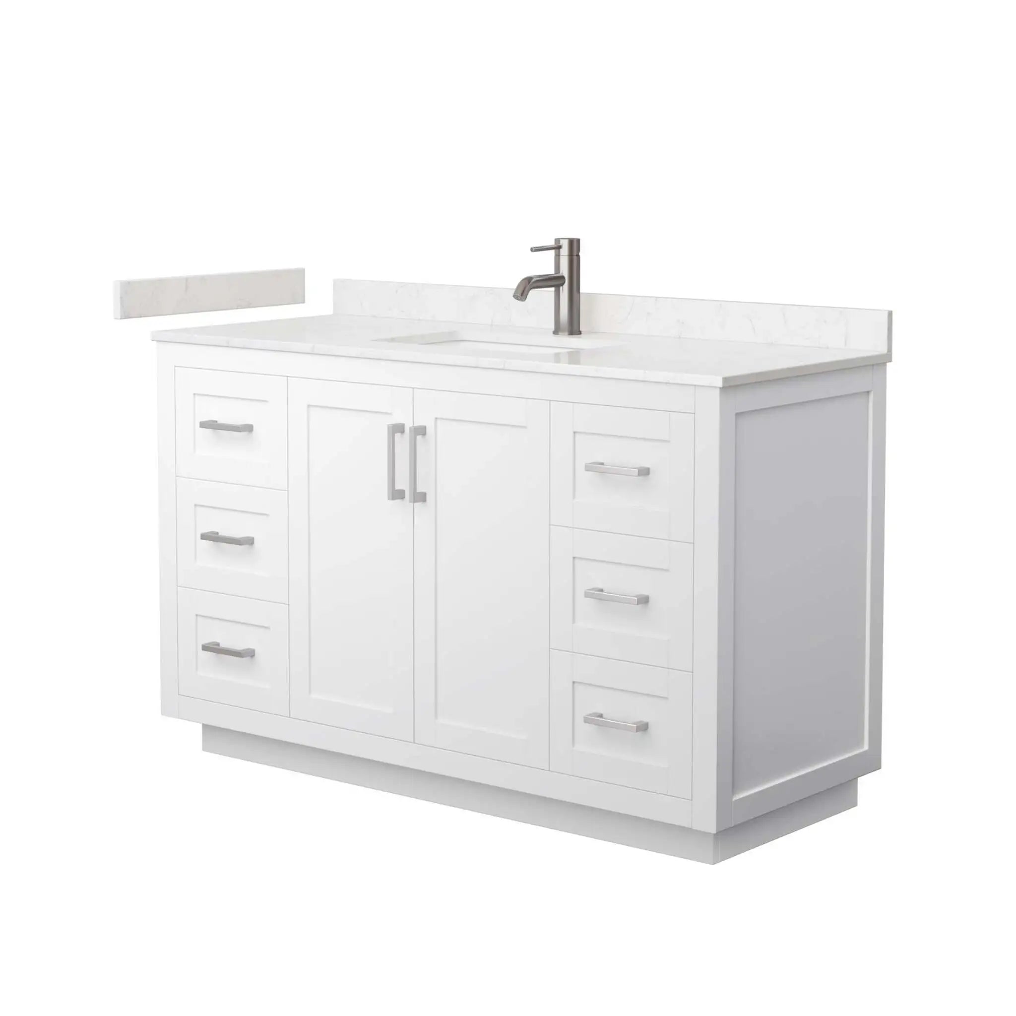 54" Miranda Single Bathroom Vanity in White with Brushed Nickel Trim by Wyndham