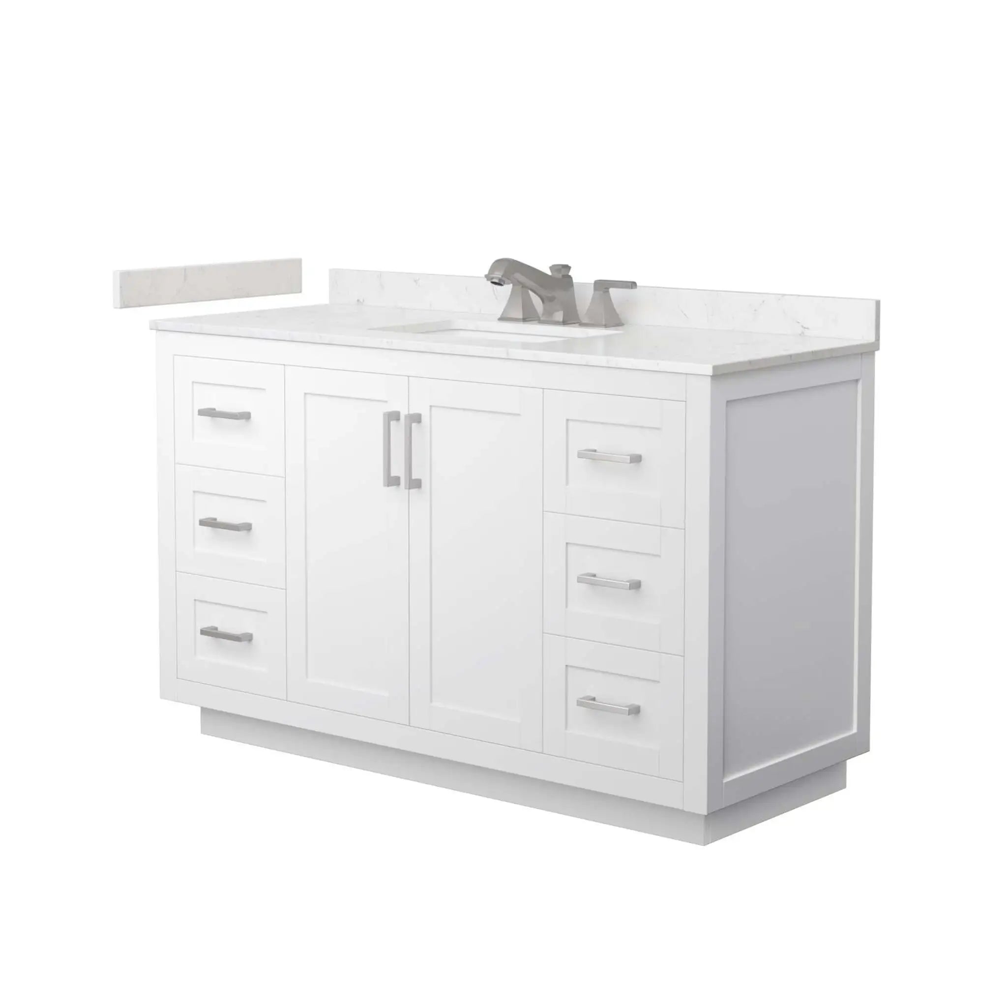 54" Miranda Single Bathroom Vanity in White with Brushed Nickel Trim by Wyndham