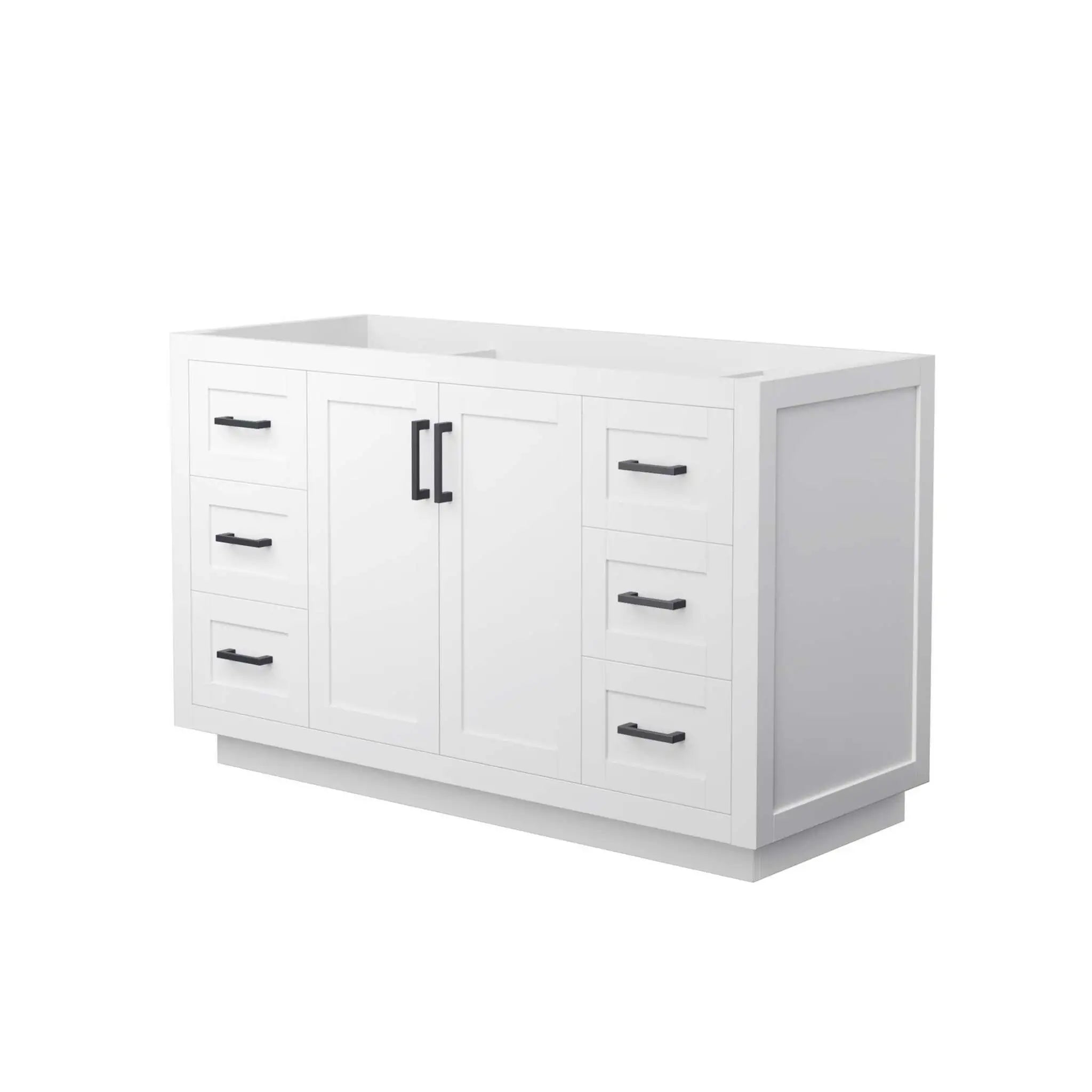 54" Miranda Single Bathroom Vanity in White with Matte Black Trim by Wyndham