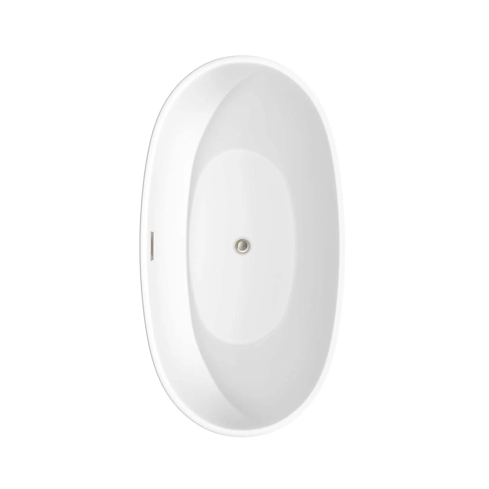 59" Matte White Freestanding Bathtub, Brushed Nickel Trim - Juno by Wyndham (WCBTE306159MWBNTRIM) image 4