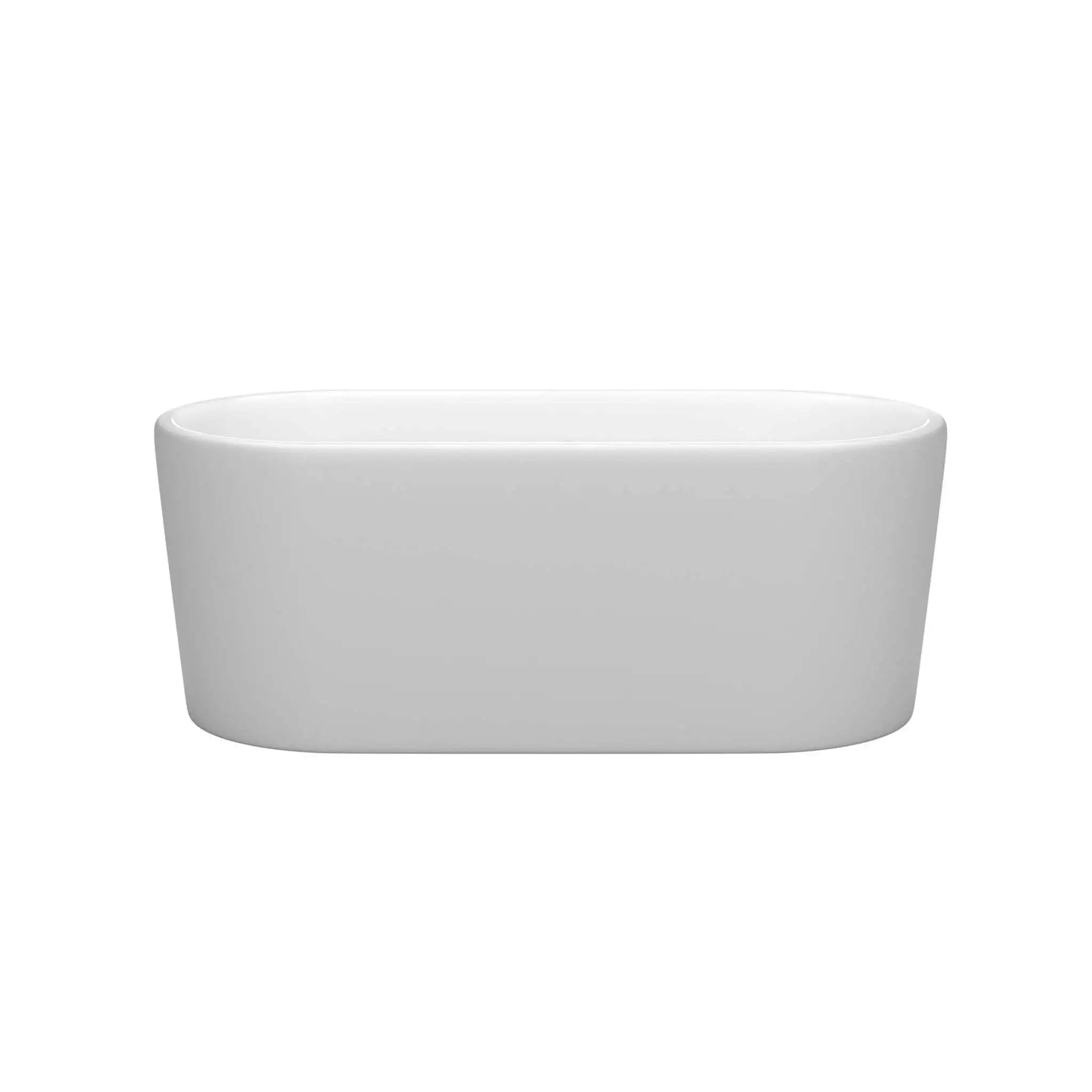 59" Matte White Freestanding Bathtub, Brushed Nickel Trim - Ursula by Wyndham (WCBTE301159MWBNTRIM) image 2