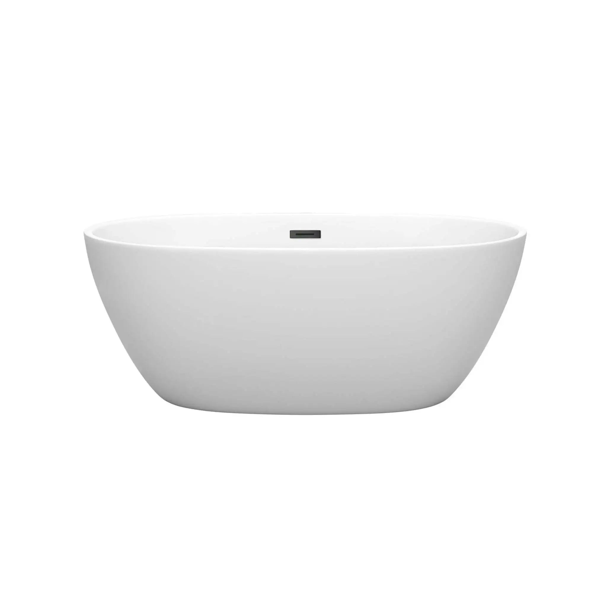 59" Matte White Freestanding Bathtub, Matte Black Trim - Juno by Wyndham (WCBTE306159MWMBTRIM) image 2