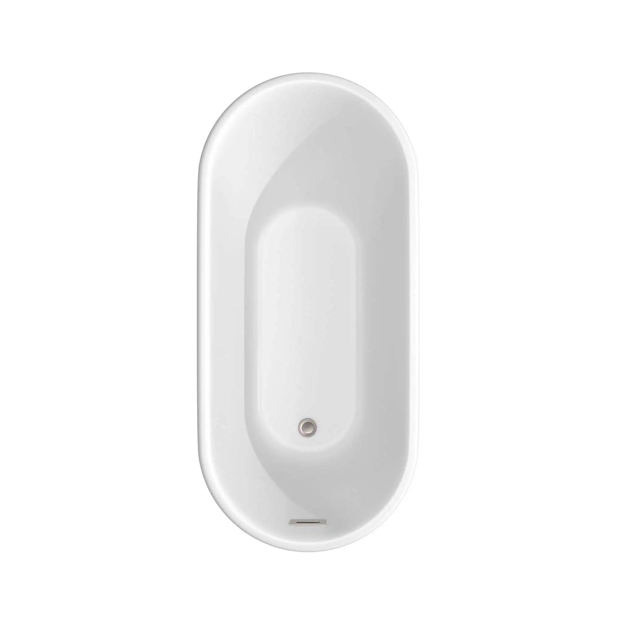 59" Matte White Freestanding Bathtub with Brushed Nickel - Ursula by Wyndham (WCBTE301159MWATP11BN) image 4