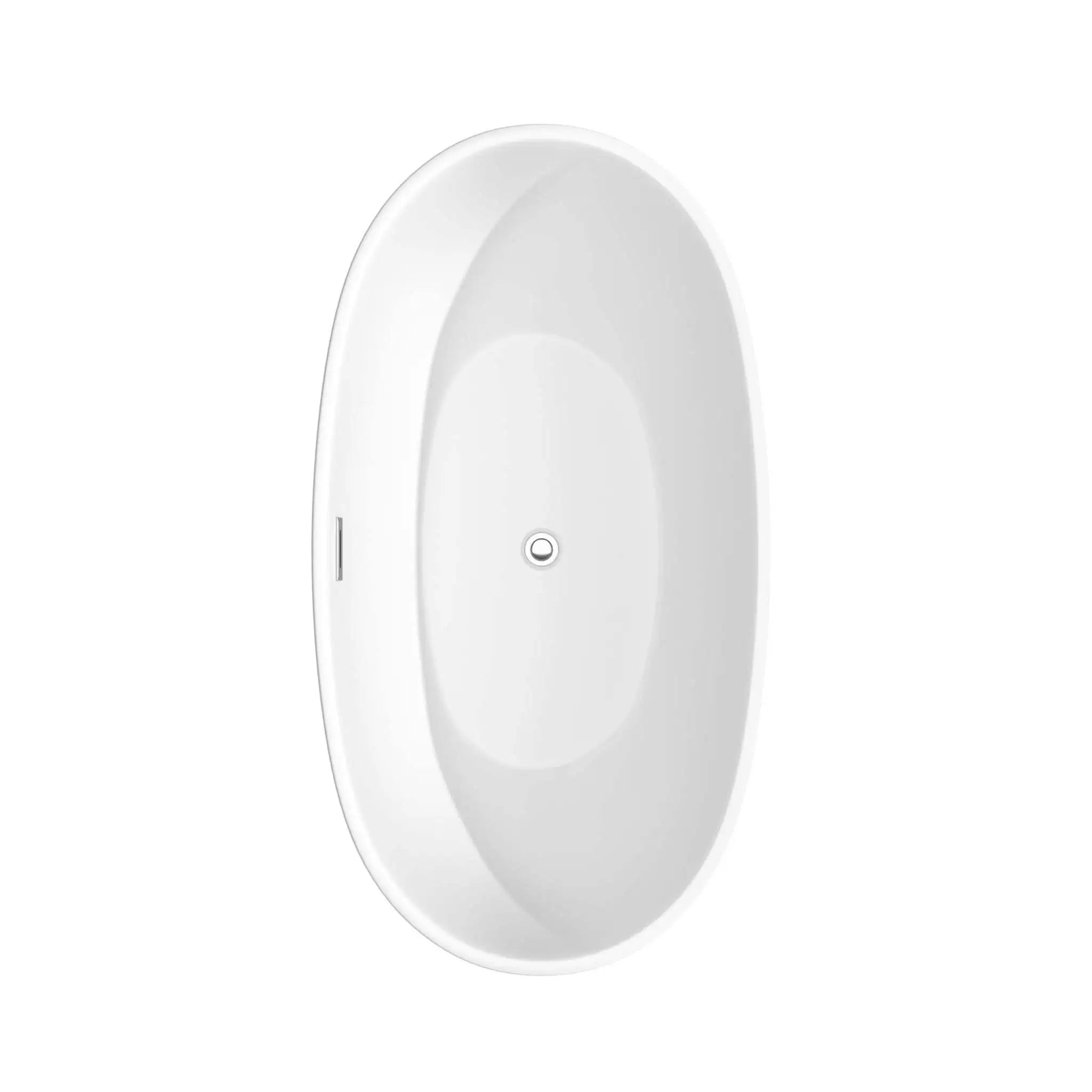 59" Matte White Freestanding Bathtub with Polished Chrome - Juno by Wyndham (WCBTE306159MWPCATPBK) image 4