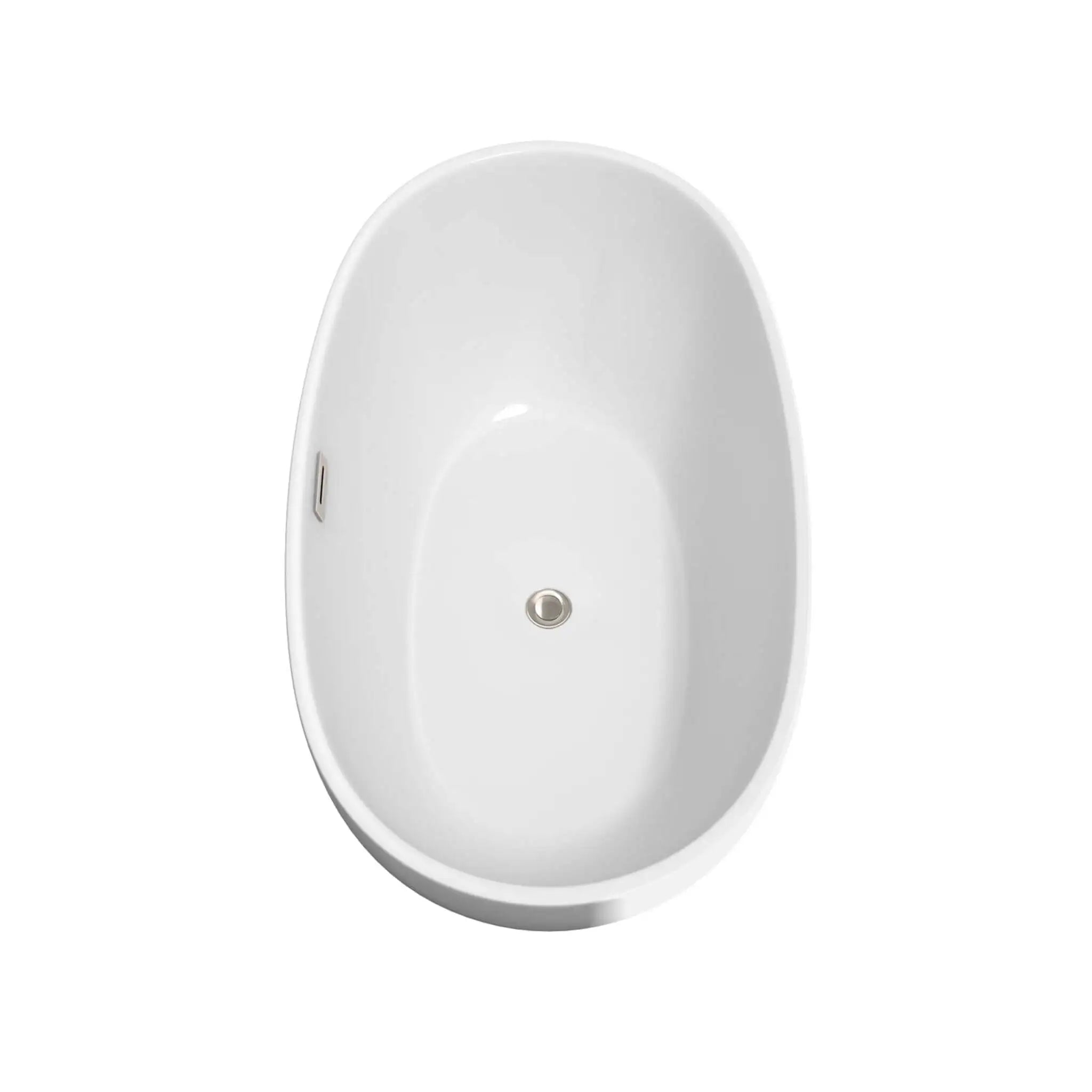 59" White Freestanding Bathtub, Brushed Nickel Trim - Juno by Wyndham (WCBTK156159BNTRIM) image 4